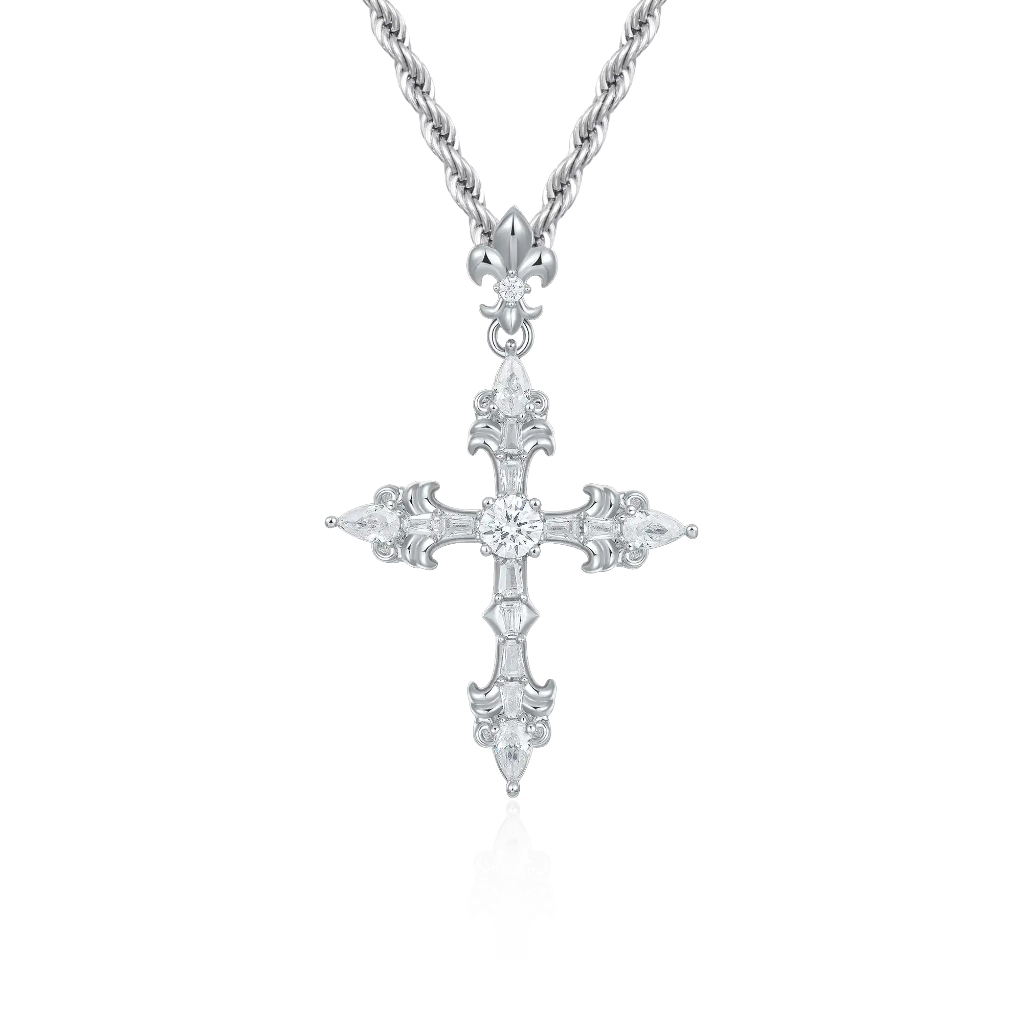 Vintage Cross & Custom Name Necklace Set