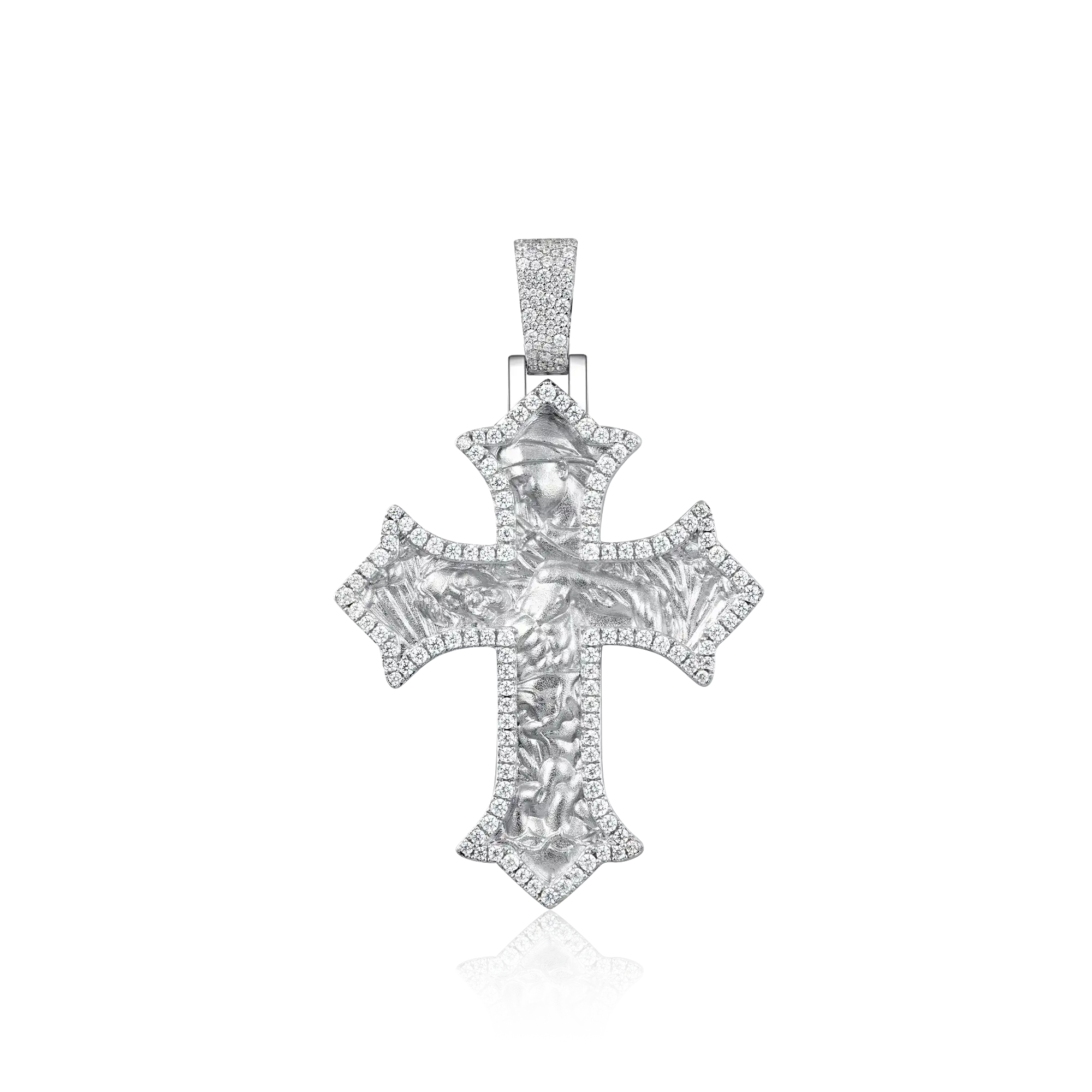 Ciondolo incrociato sacro di moissanite - medium