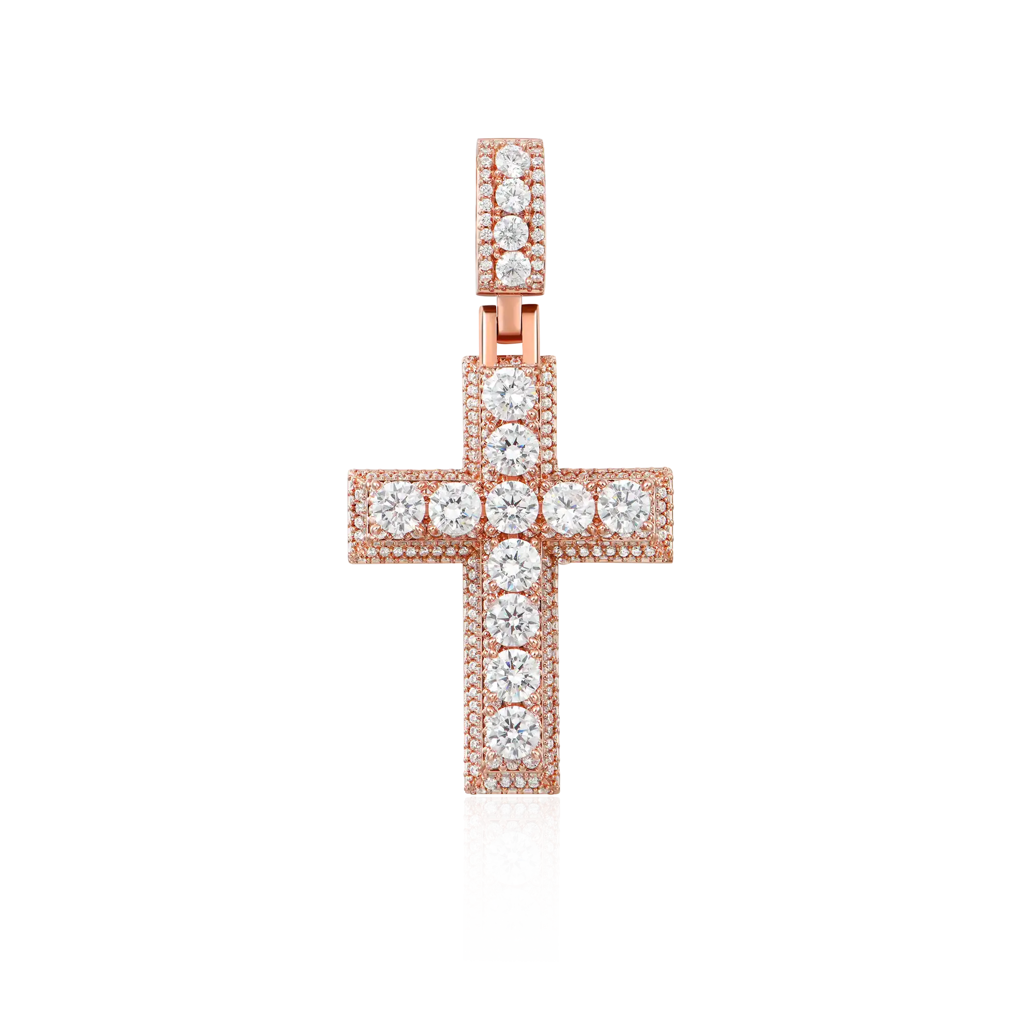 Moissanite Brilliance Layered Cross Pendant