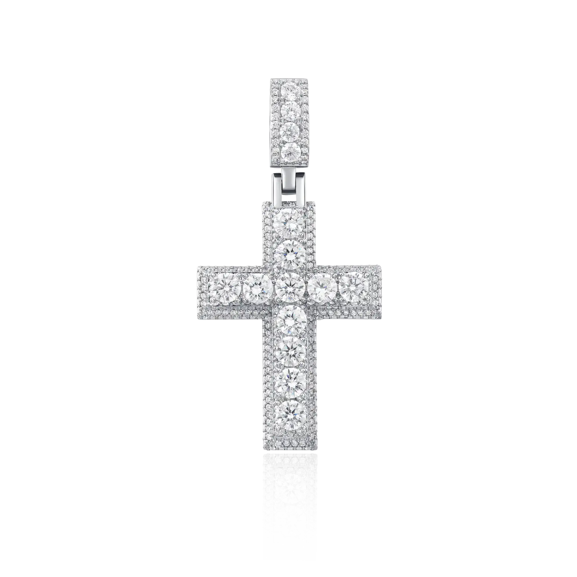 Moissanite Brilliance Layered Cross Pendant