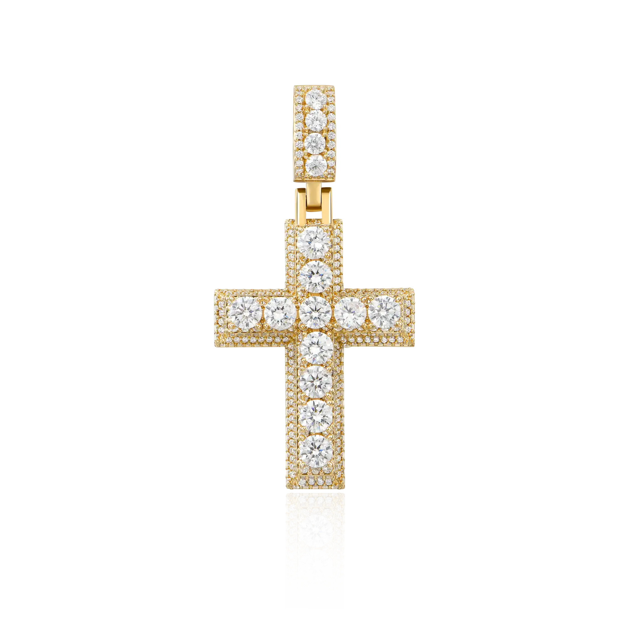 Moissanite Brilliance Layered Cross Pendant