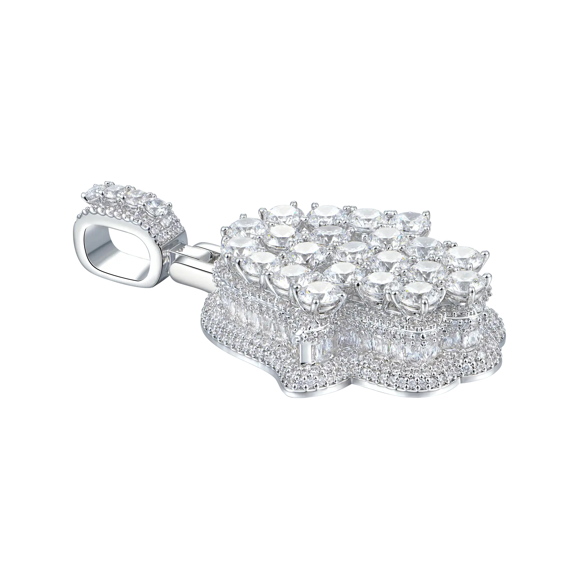 Colgante de hamsa en capas de moissanite brillante