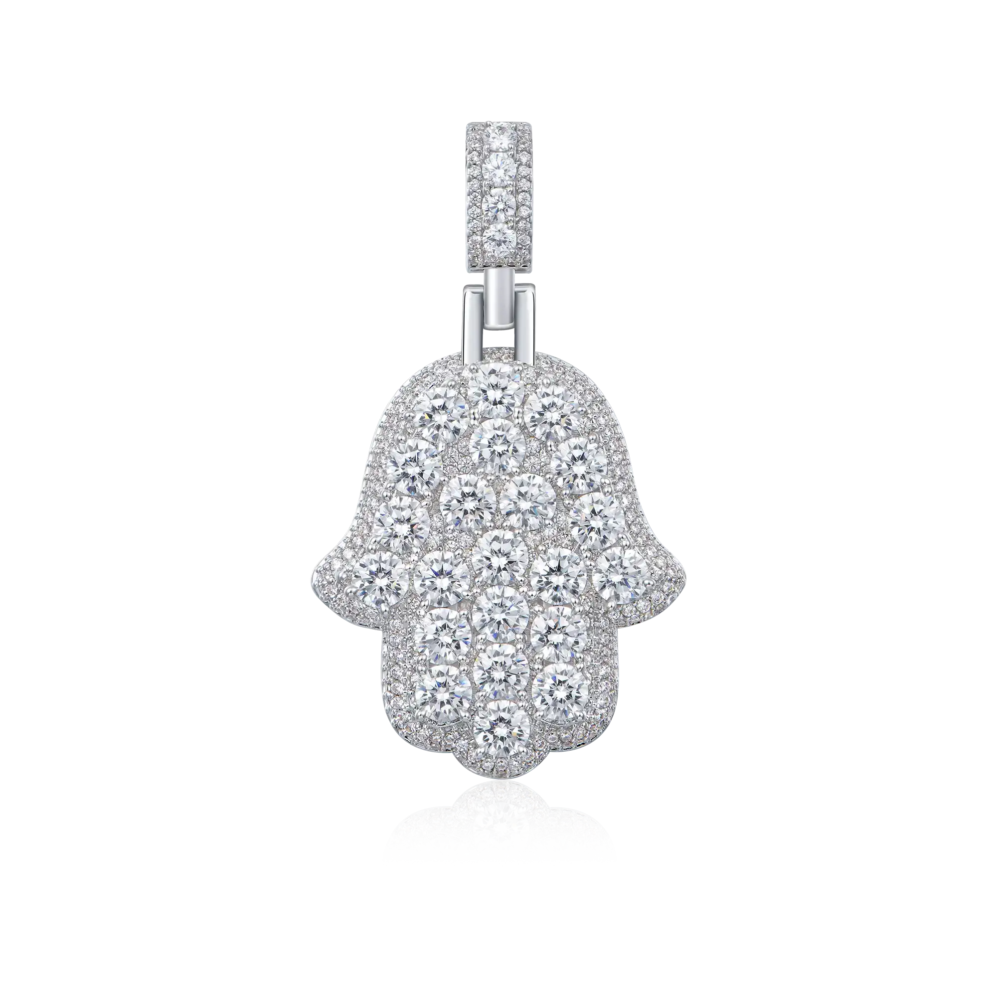 Moissanite Brilliance Layered Hamsa Pendant