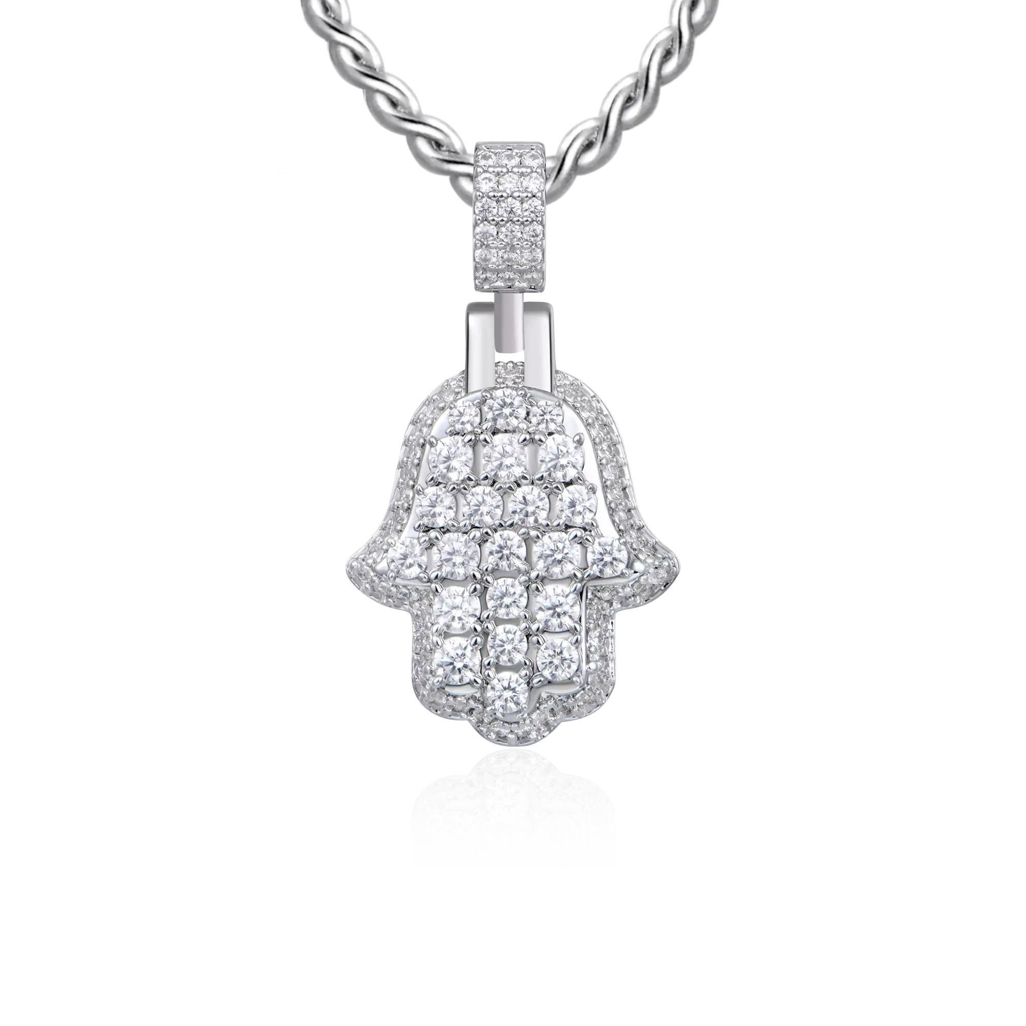 Ciondolo Hamsa a strati di brillantezza - piccolo