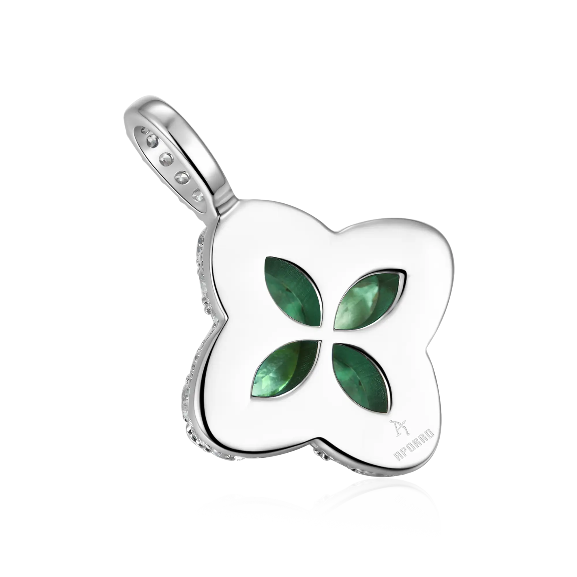Iced Luminous Clover Pendant & Earring Set