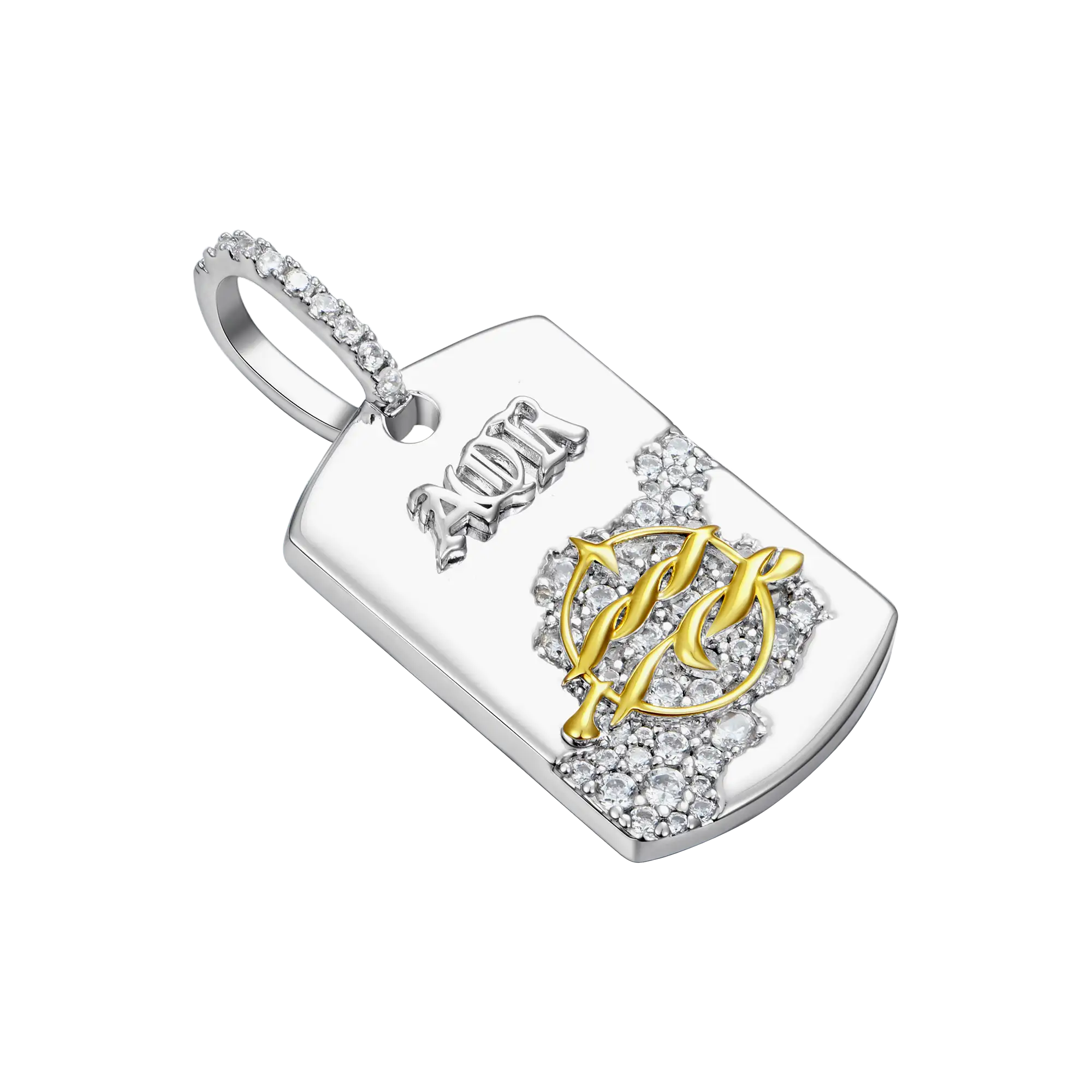 Moissanite Zodiac Dog Tag Pendant