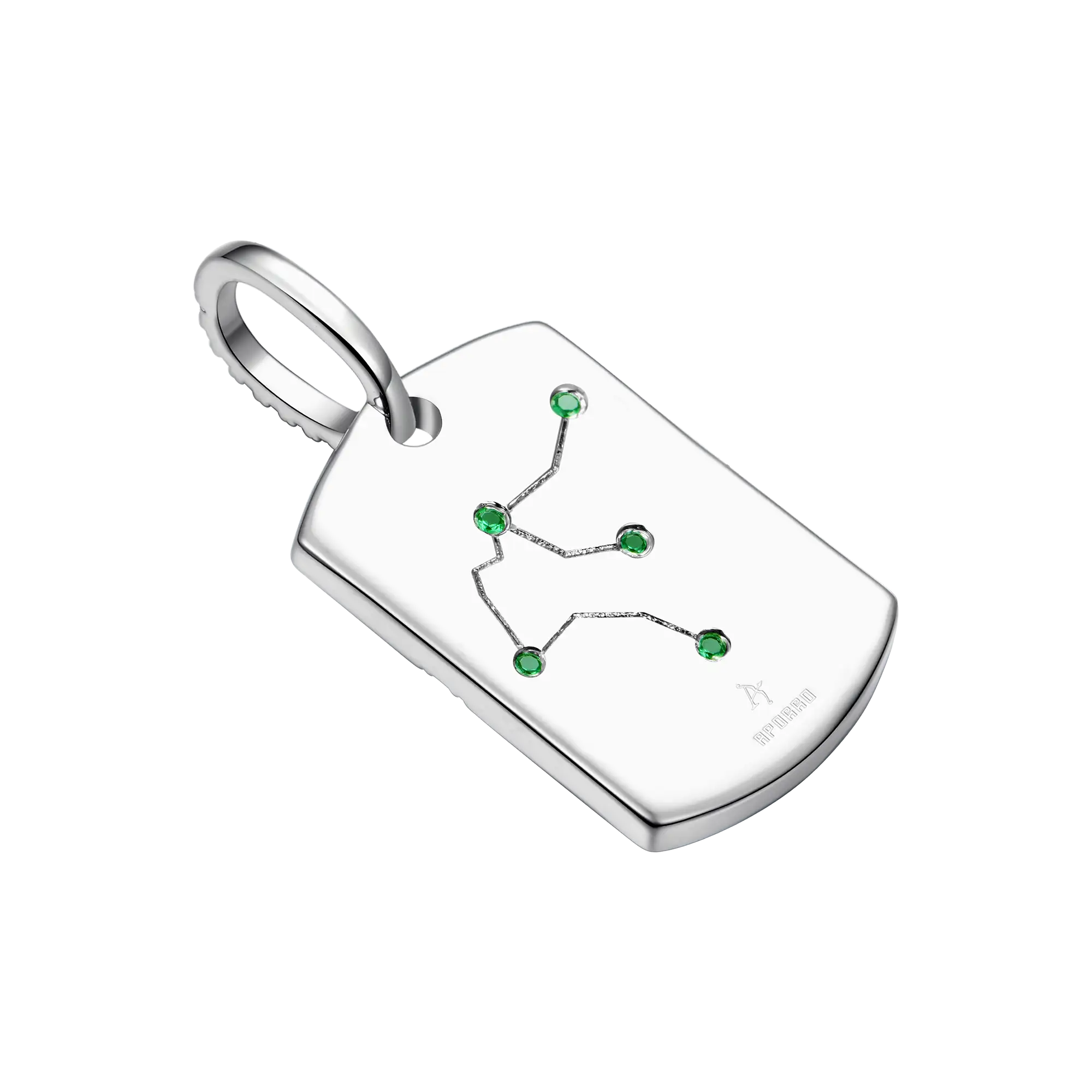Moissanite Zodiac Dog Tag Pendant