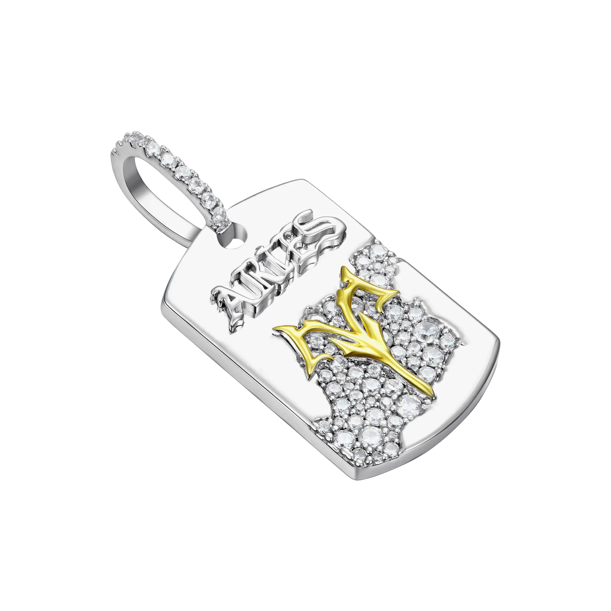 Moissanite Zodiac Dog Tag Pendant