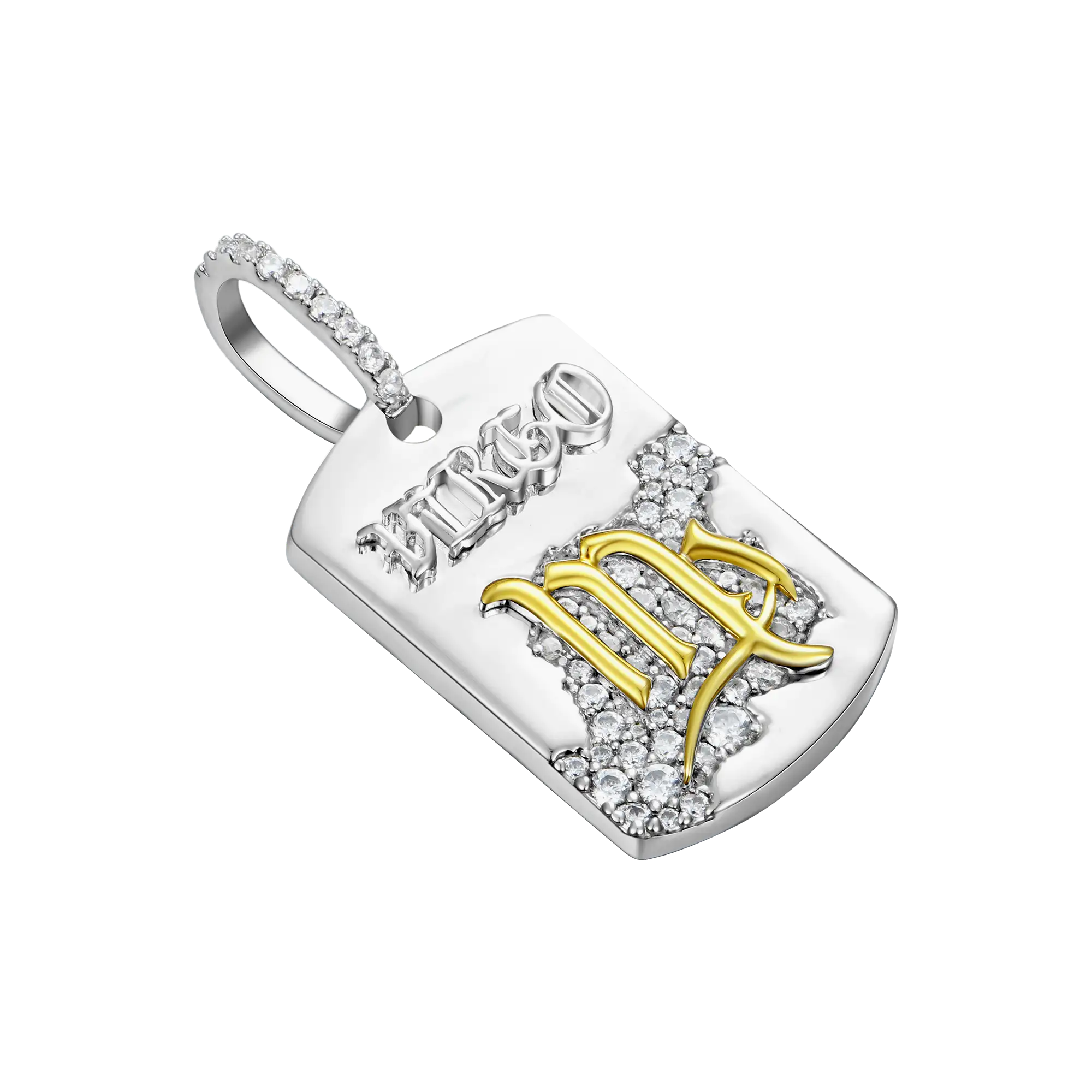 Moissanite Zodiac Dog Tag Pendant
