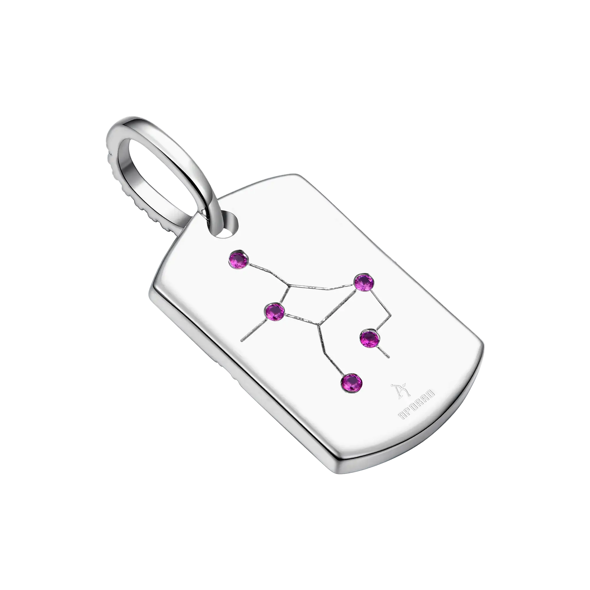 Moissanite Zodiac Dog Tag Pendant