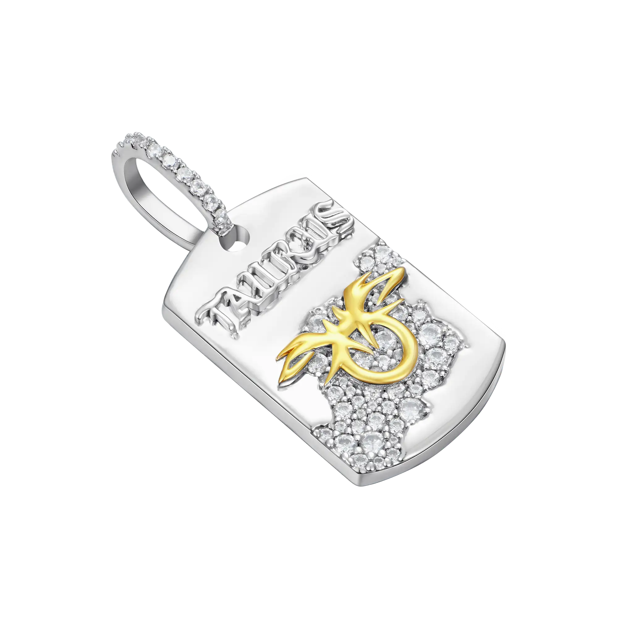 Moissanite Zodiac Dog Tag Pendant
