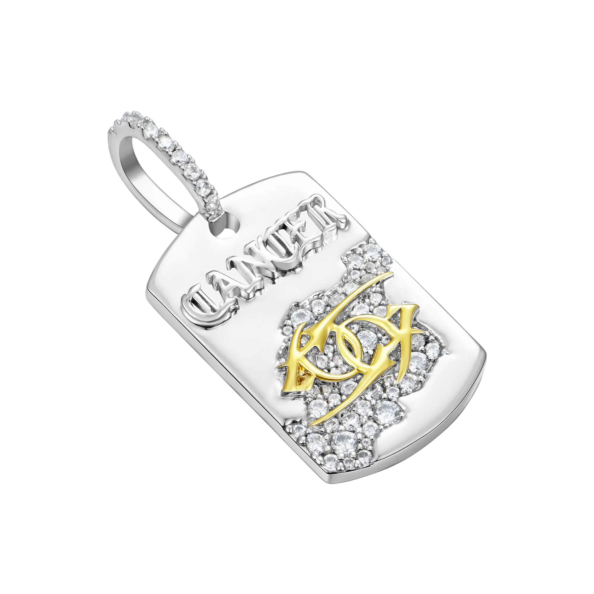 Moissanite Zodiac Dog Tag Pendant