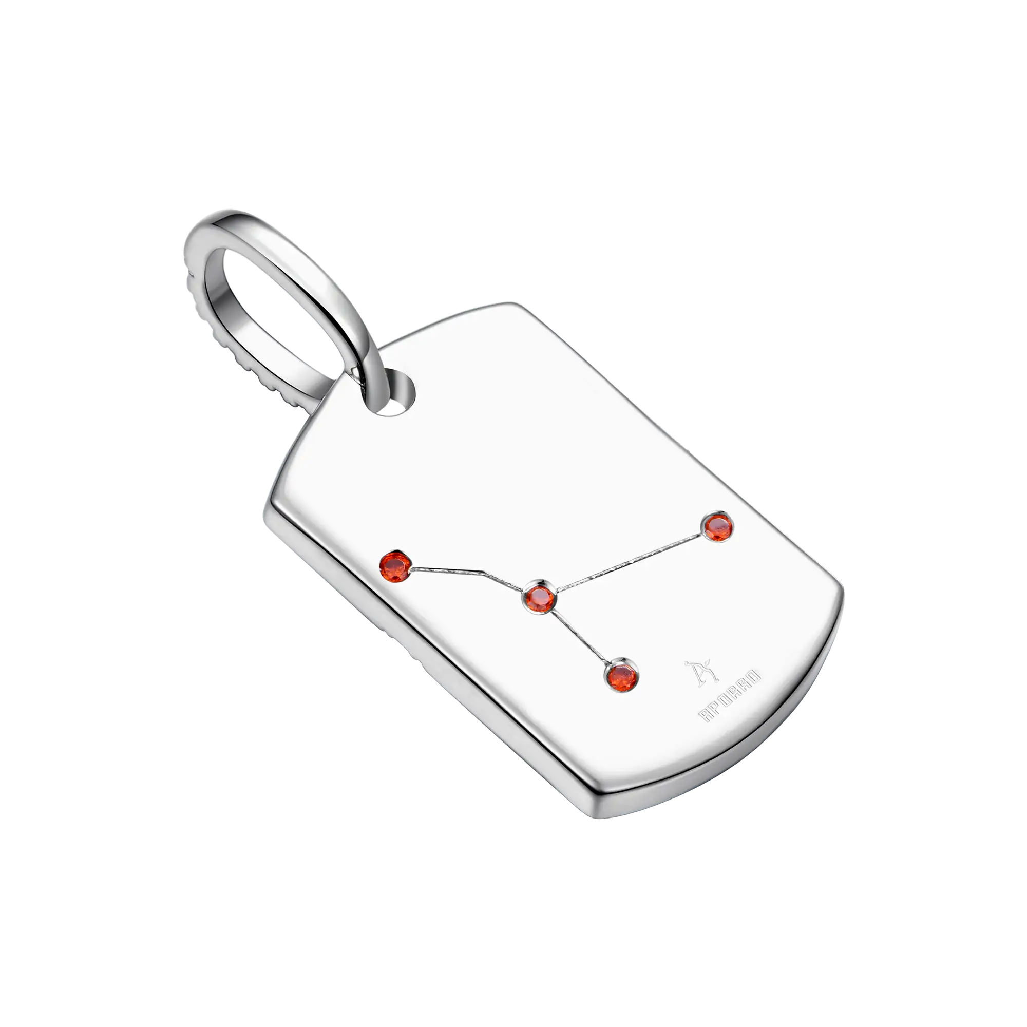 Moissanite Zodiac Dog Tag Pendant