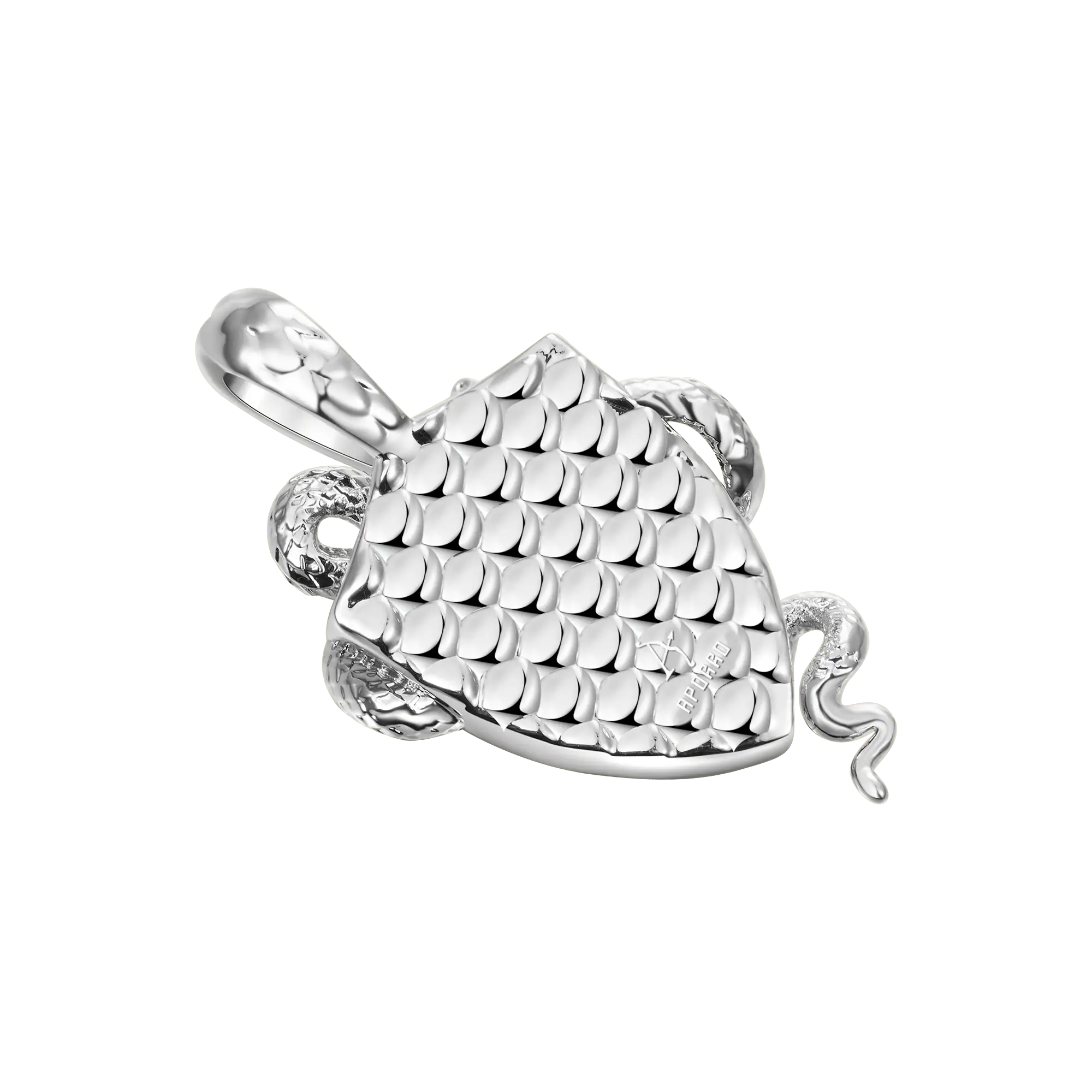 Moissanite Guardian Shield Snake Pendant - 25mm