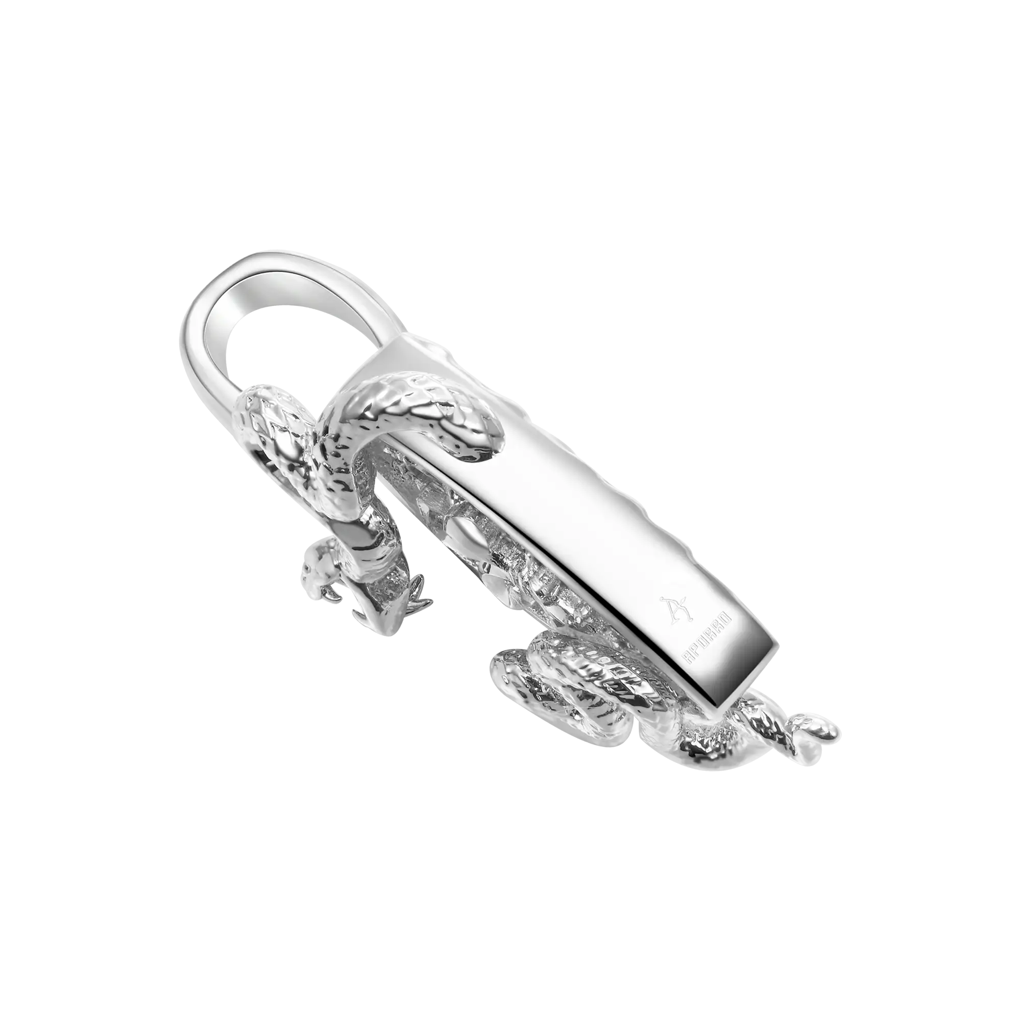 Moissanite Guardian Shield Snake Pendant - 25mm