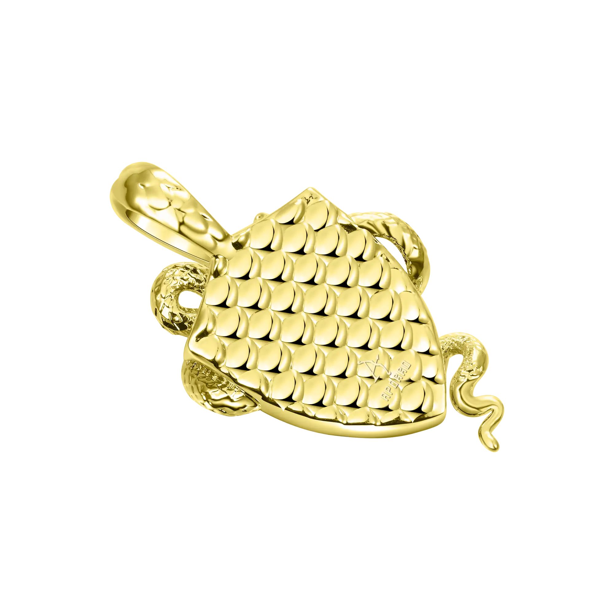 Moissanite Guardian Shield Snake Pendant - 25mm