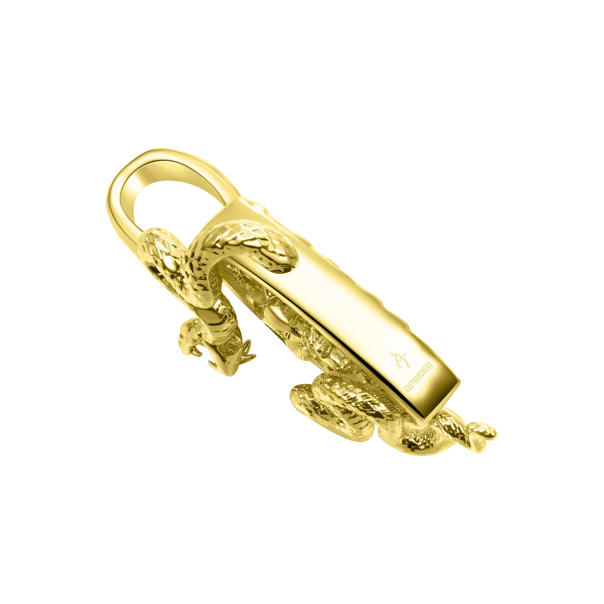 Moissanite Guardian Shield Snake Pendant - 25mm