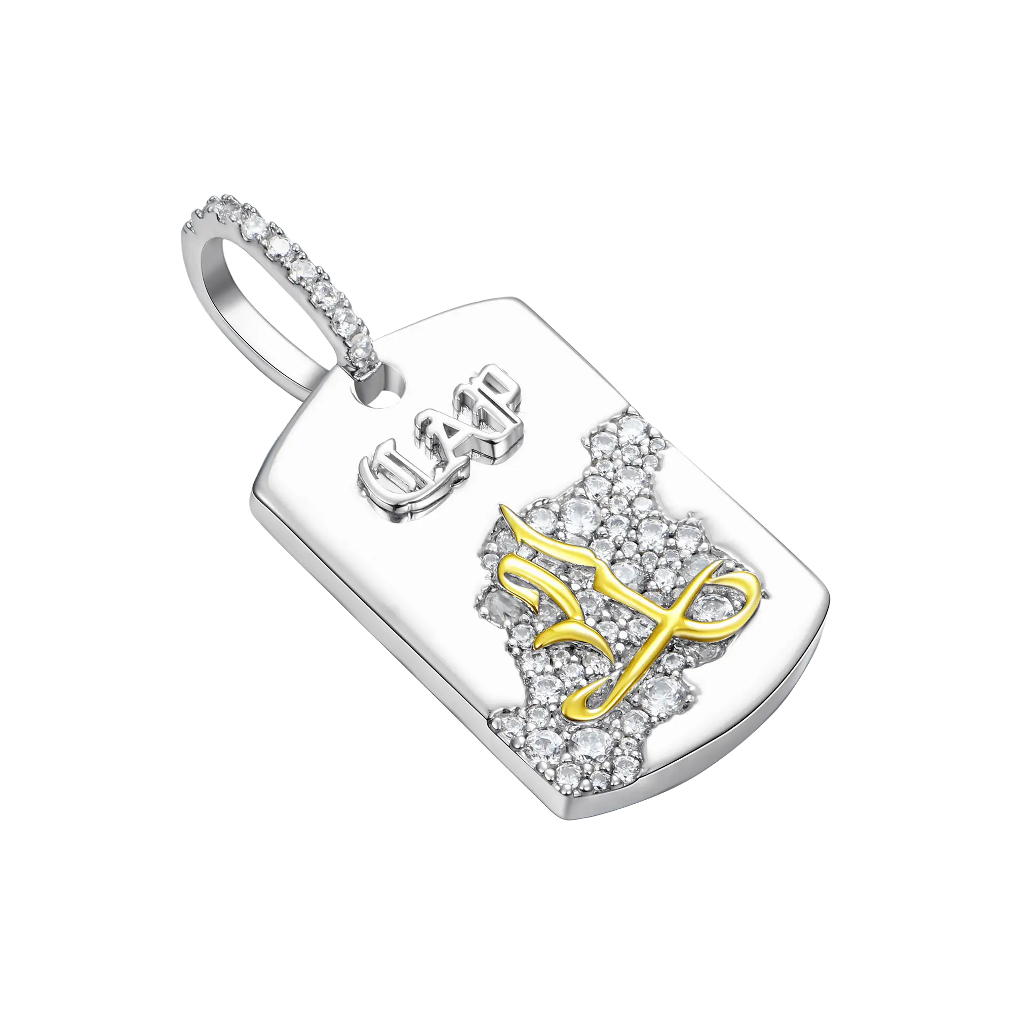 Moissanite Zodiac Dog Tag Pendant