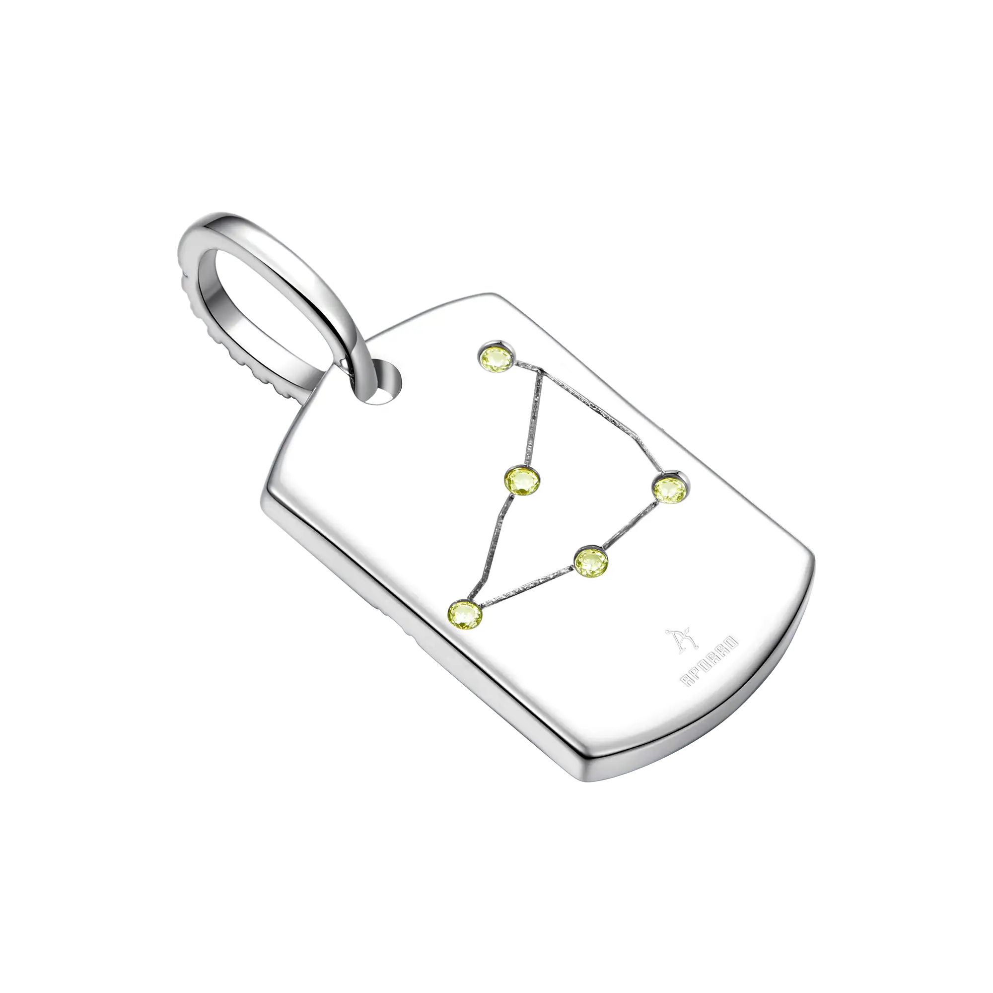 Moissanite Zodiac Dog Tag Pendant