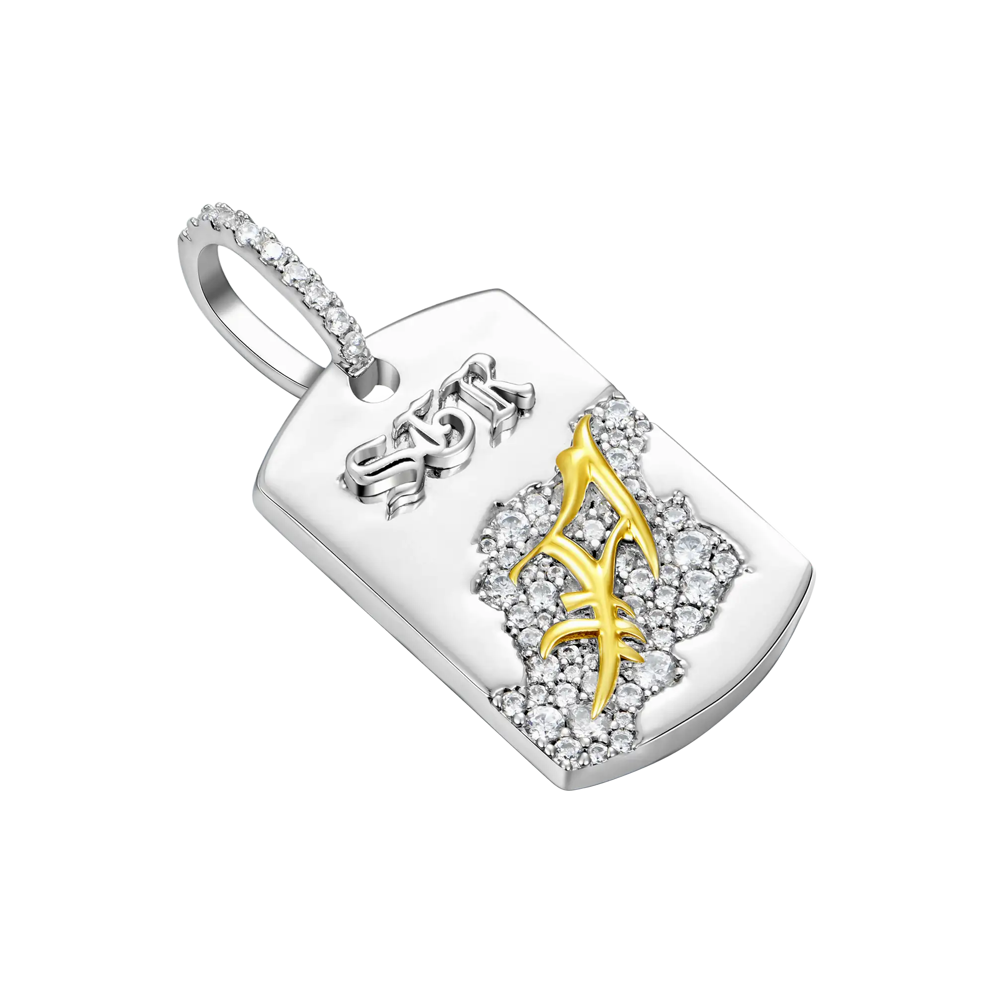 Moissanite Zodiac Dog Tag Pendant