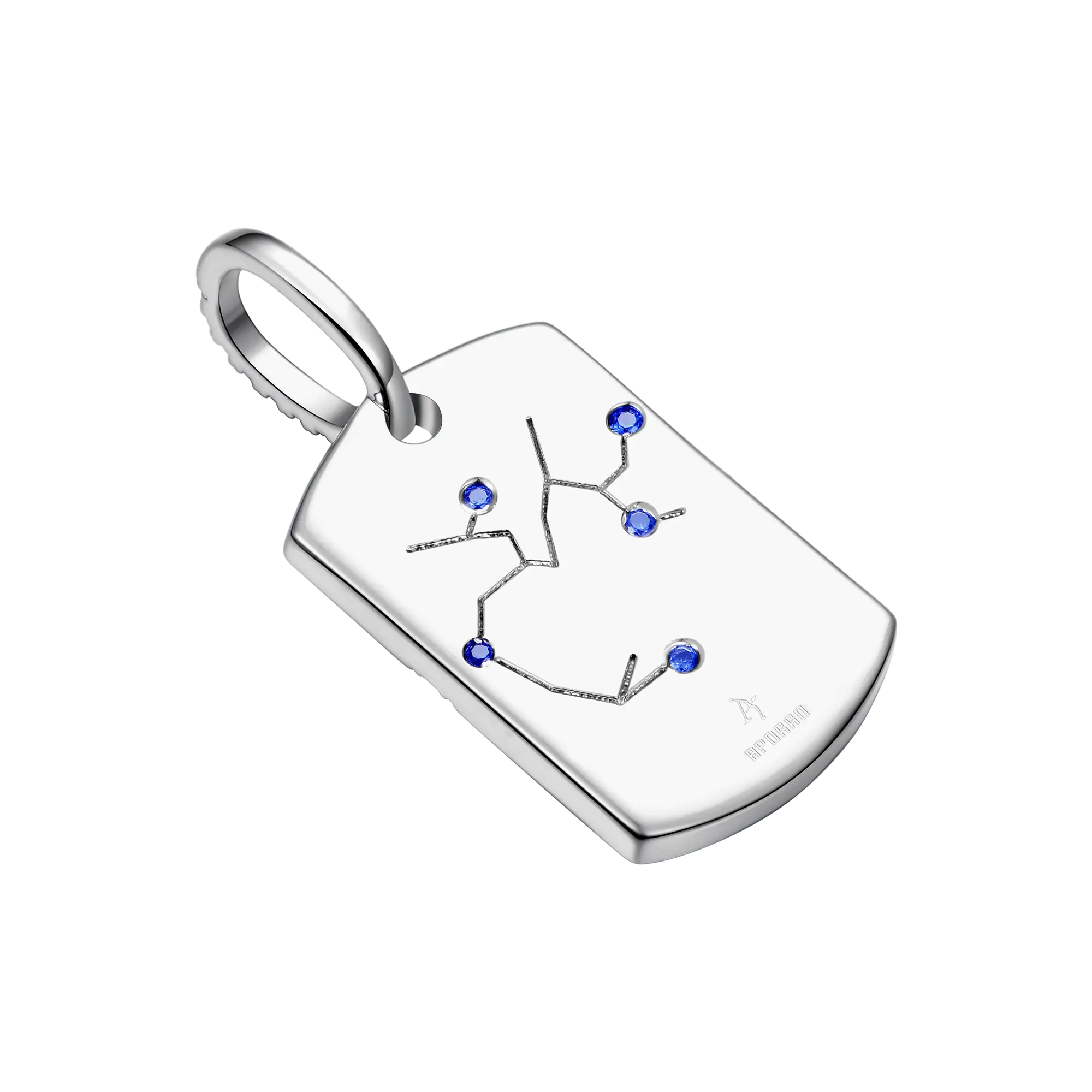 Moissanite Zodiac Dog Tag Pendant