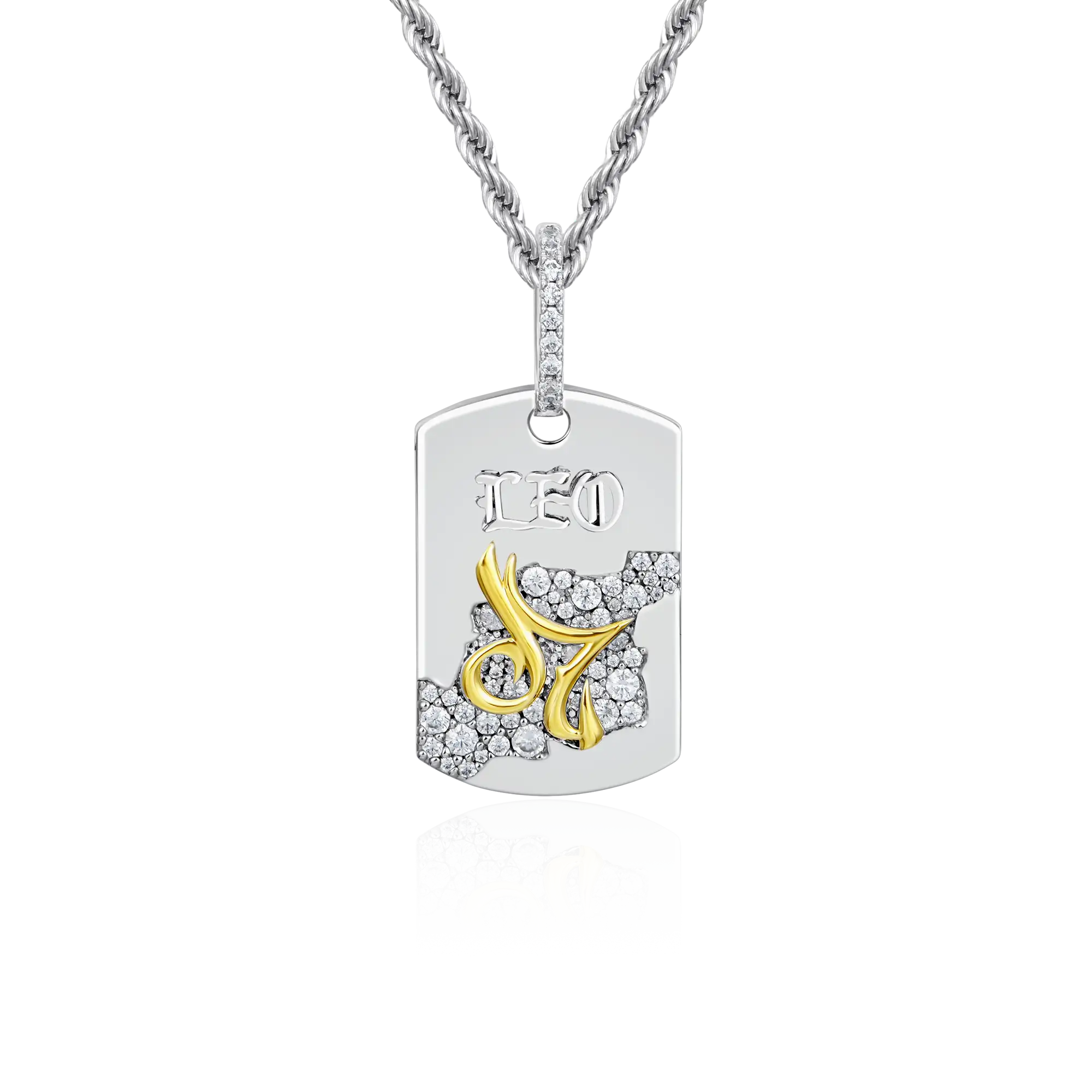 Moissanite Zodiac Dog Tag Pendant