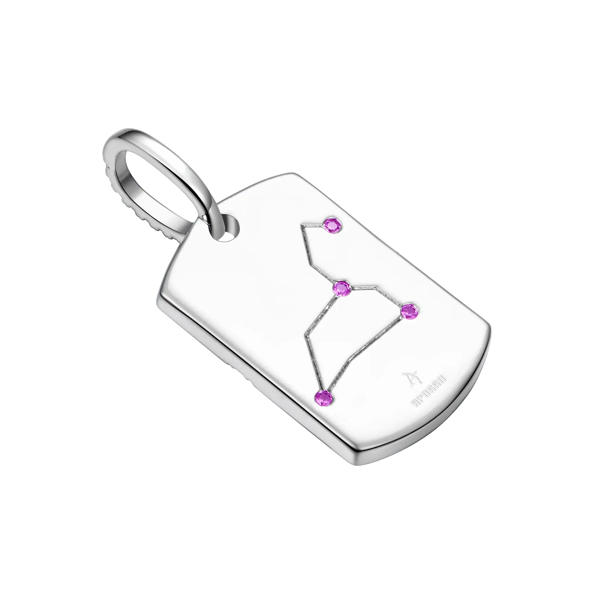 Moissanite Zodiac Dog Tag Pendant