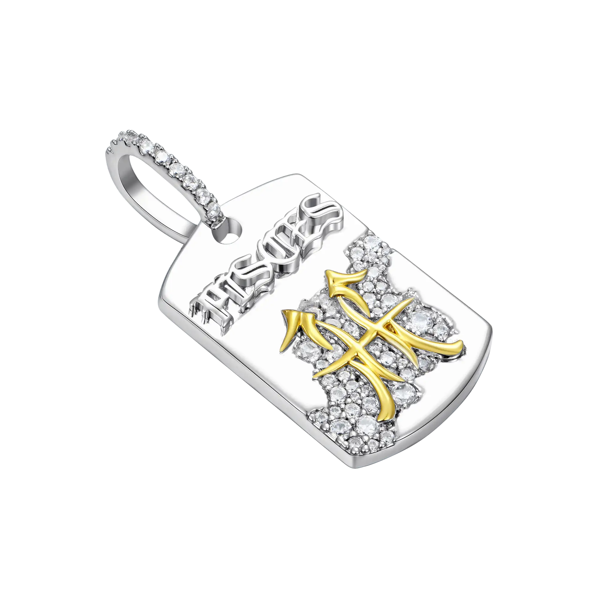 Moissanite Zodiac Dog Tag Pendant