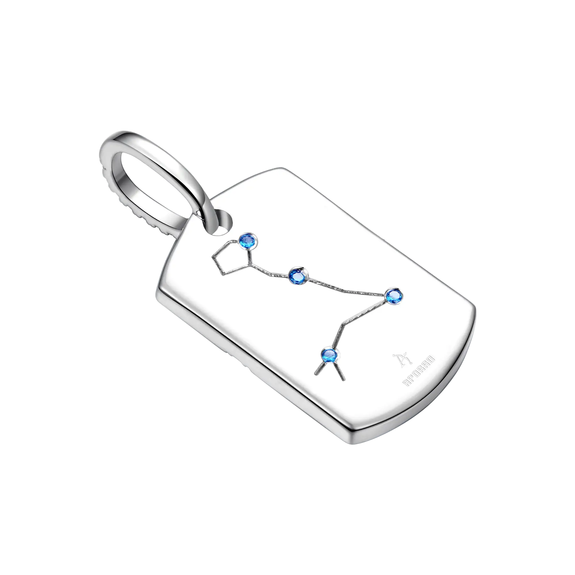 Moissanite Zodiac Dog Tag Pendant