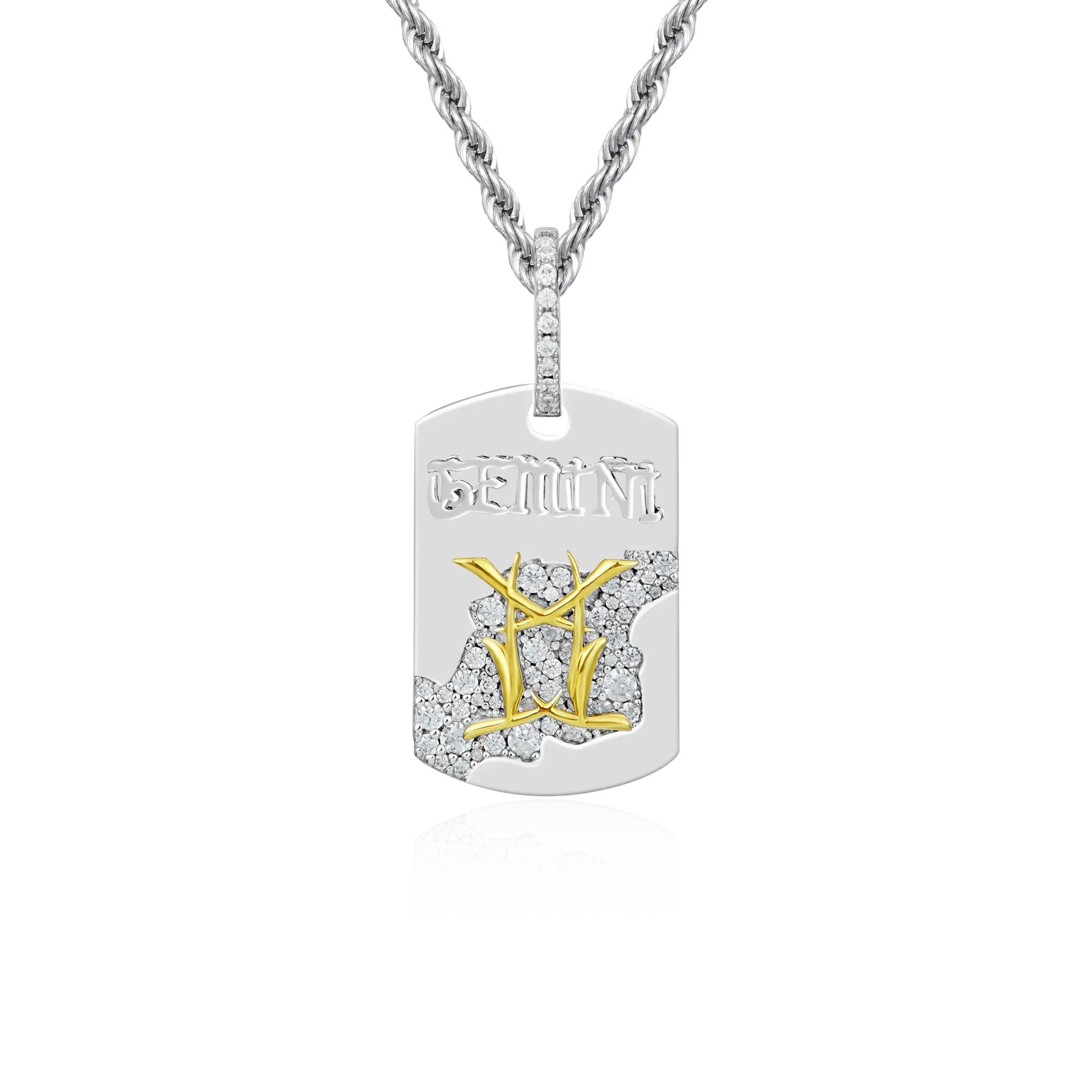 Moissanite Zodiac Dog Tag Pendant