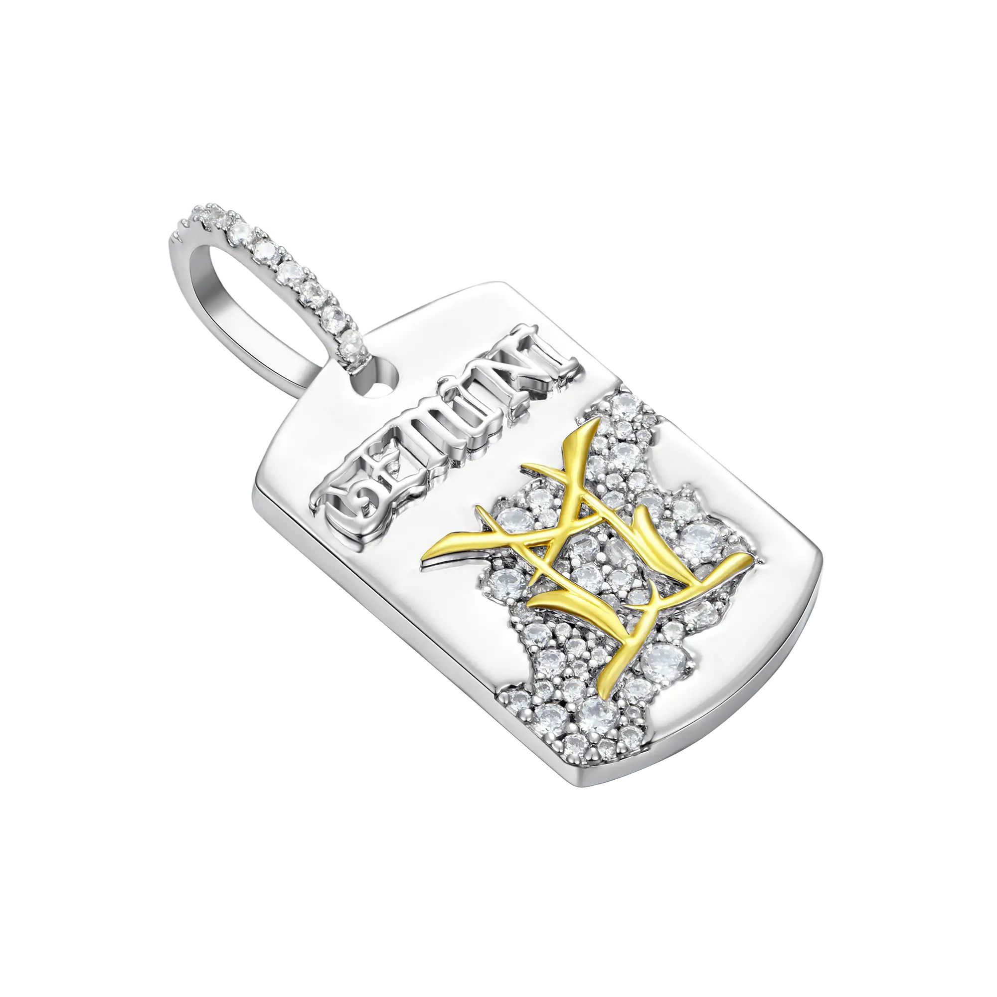 Moissanite Zodiac Dog Tag Pendant
