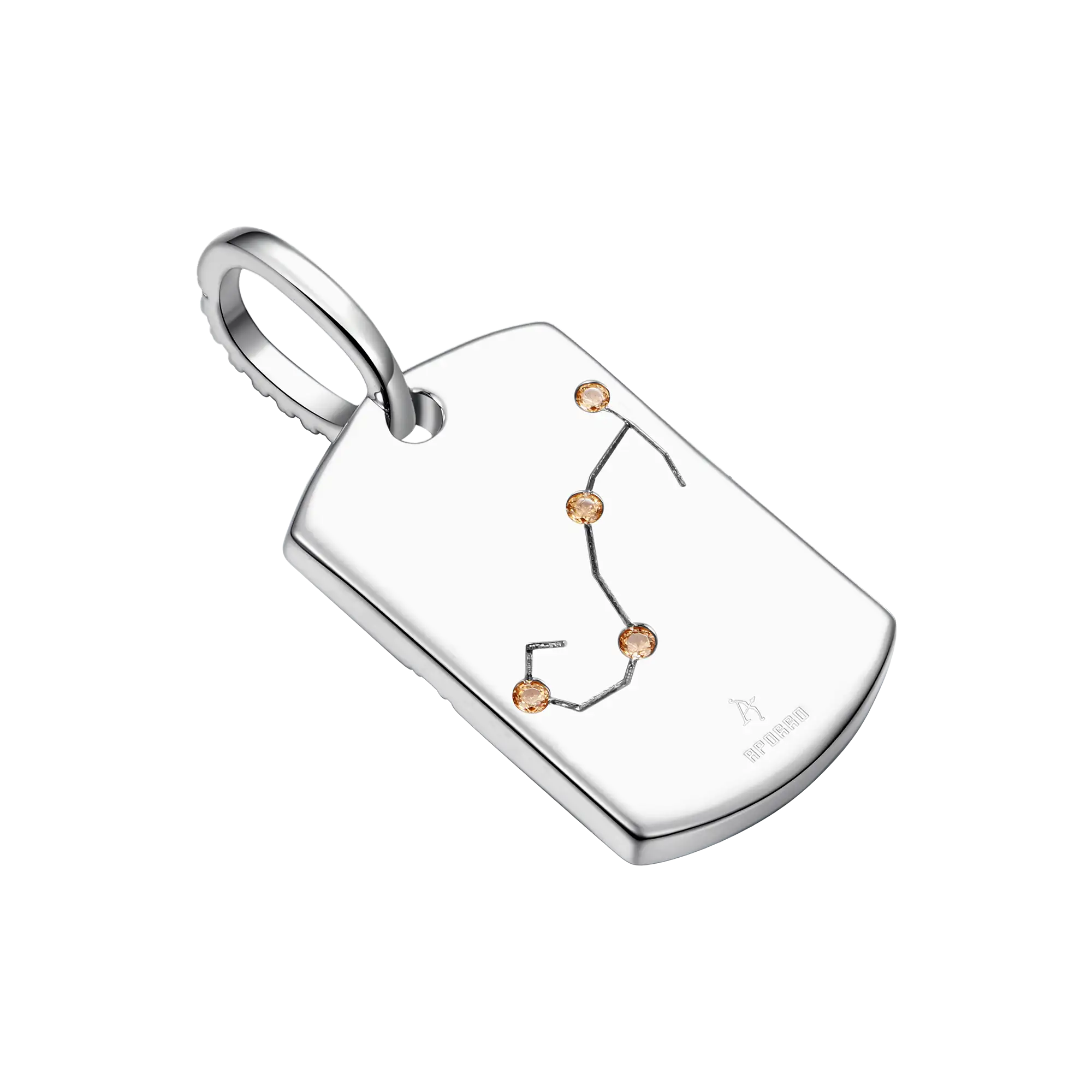 Moissanite Zodiac Dog Tag Pendant