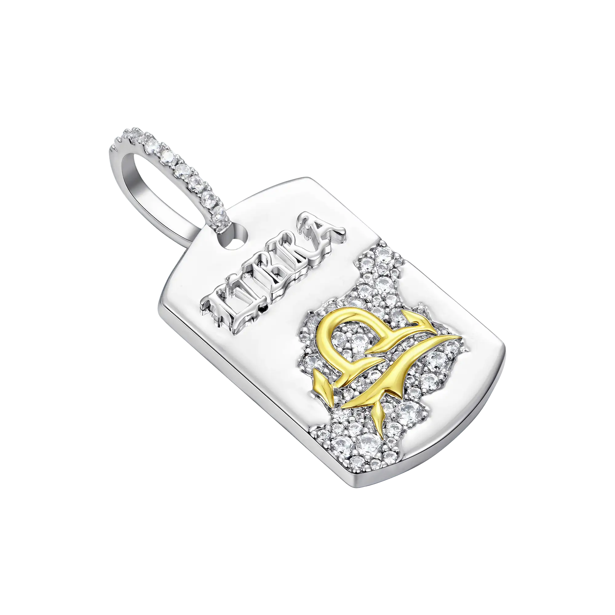 Moissanite Zodiac Dog Tag Pendant