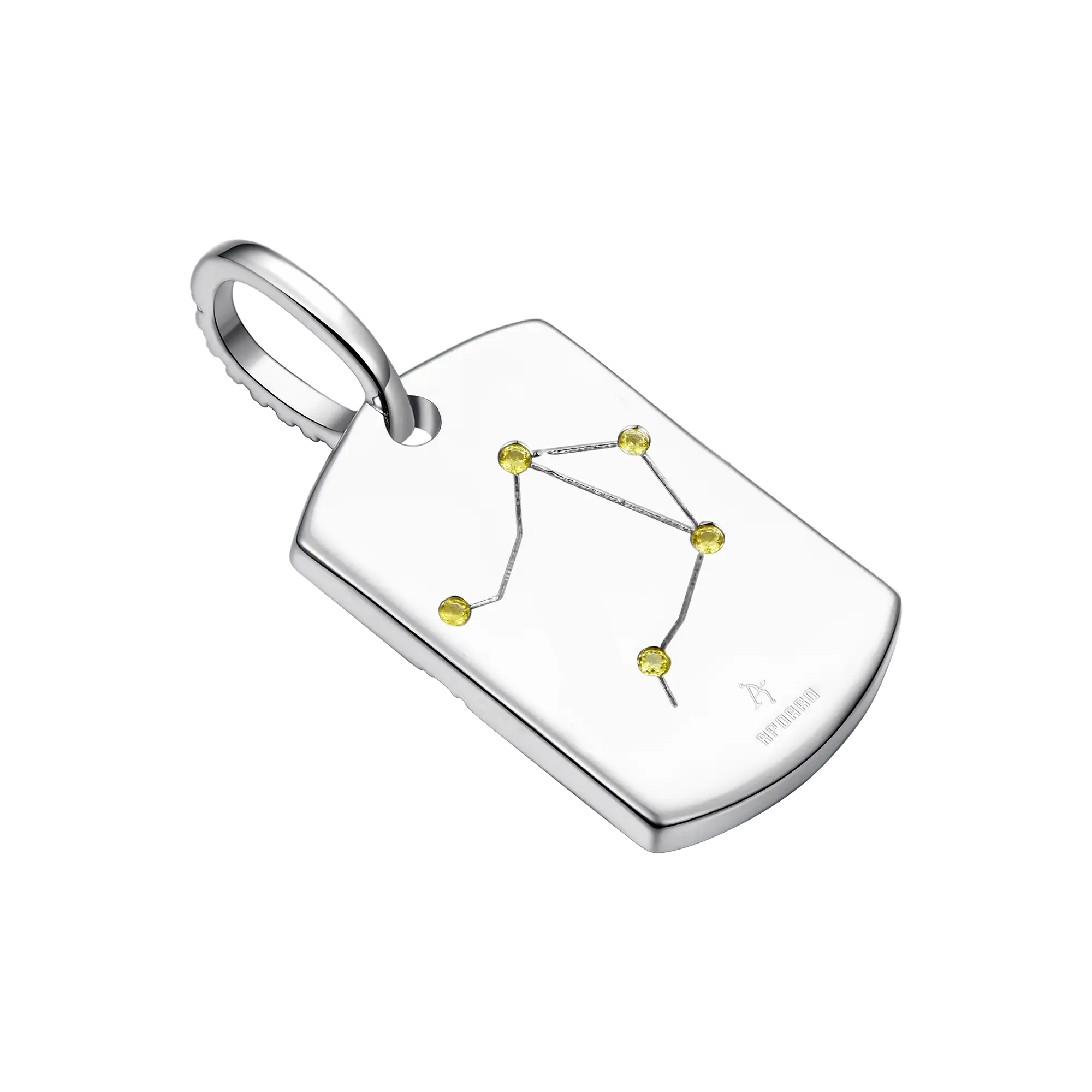 Moissanite Zodiac Dog Tag Pendant