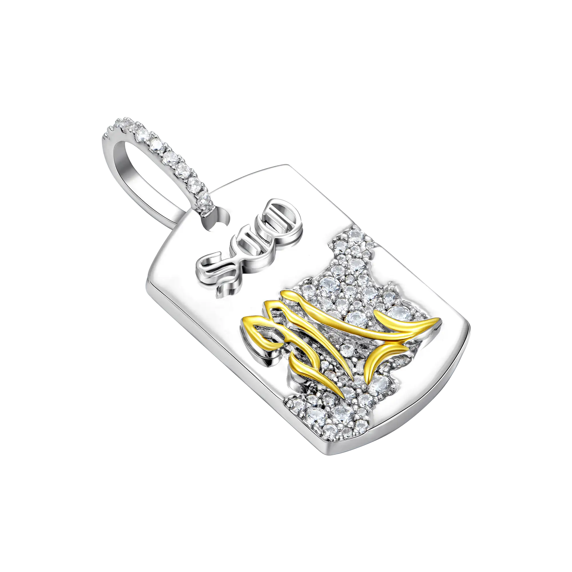Moissanite Zodiac Dog Tag Pendant