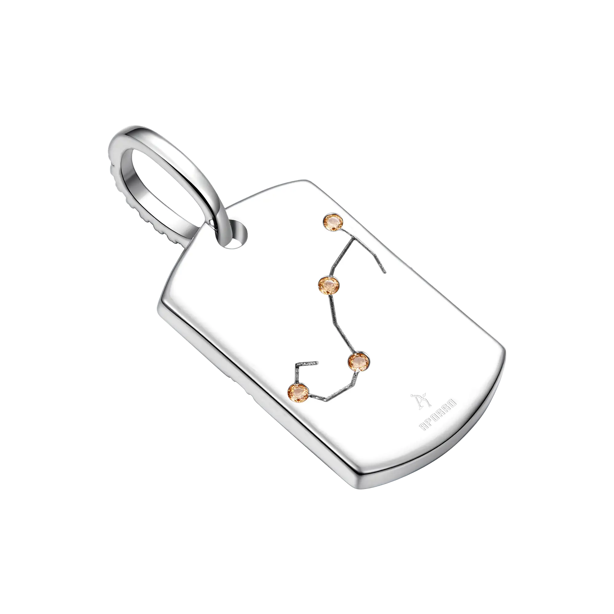 Moissanite Zodiac Dog Tag Pendant