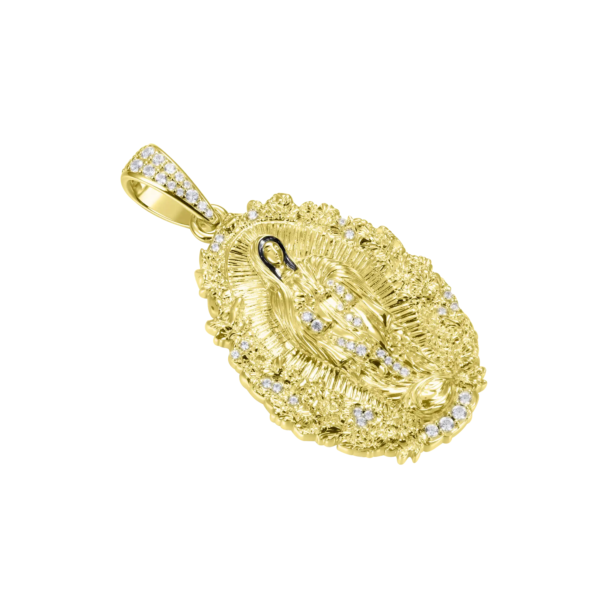 Moissanite Saint Mary Floral Grace Pendant