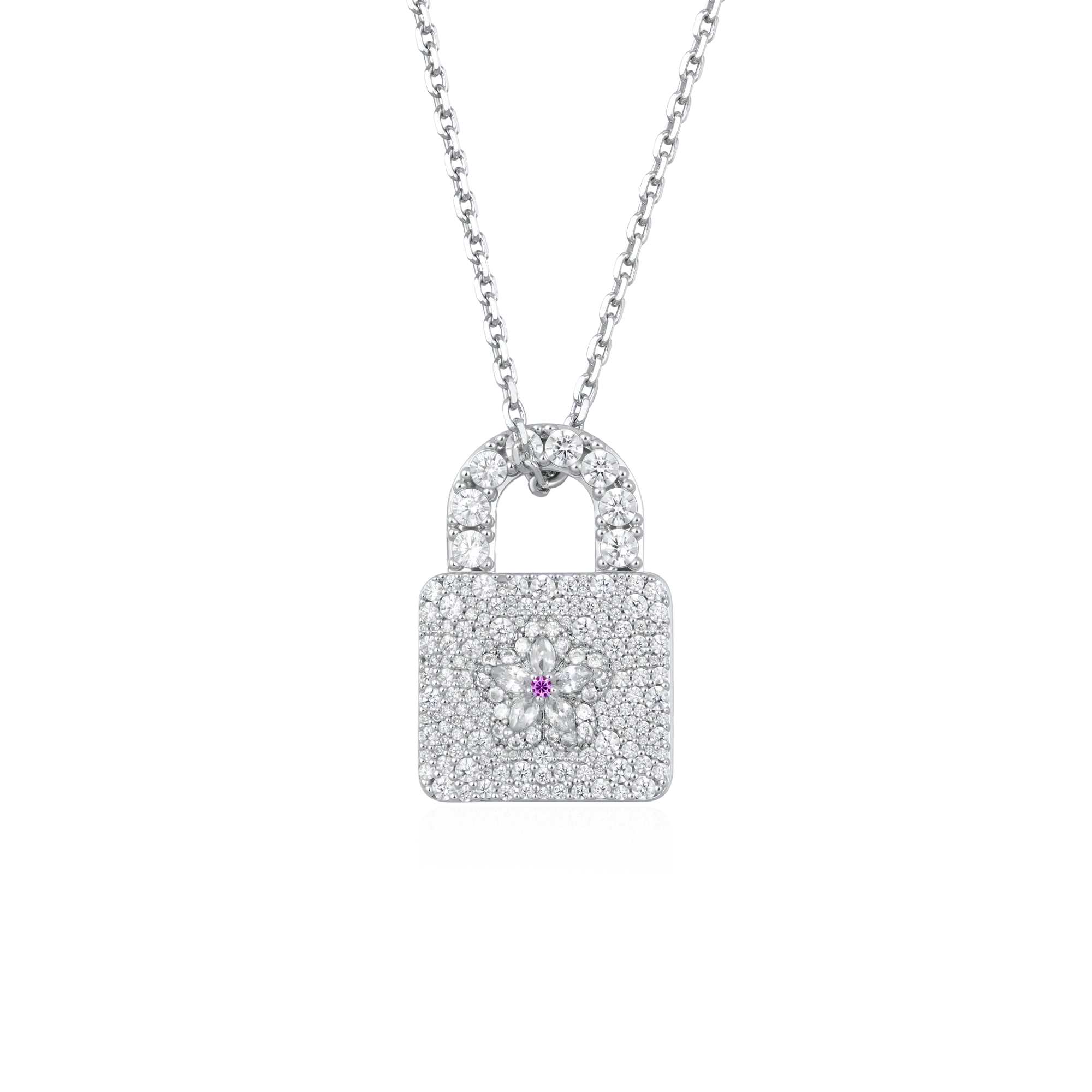 Sparkling Cherry Blossom Lock Pendant