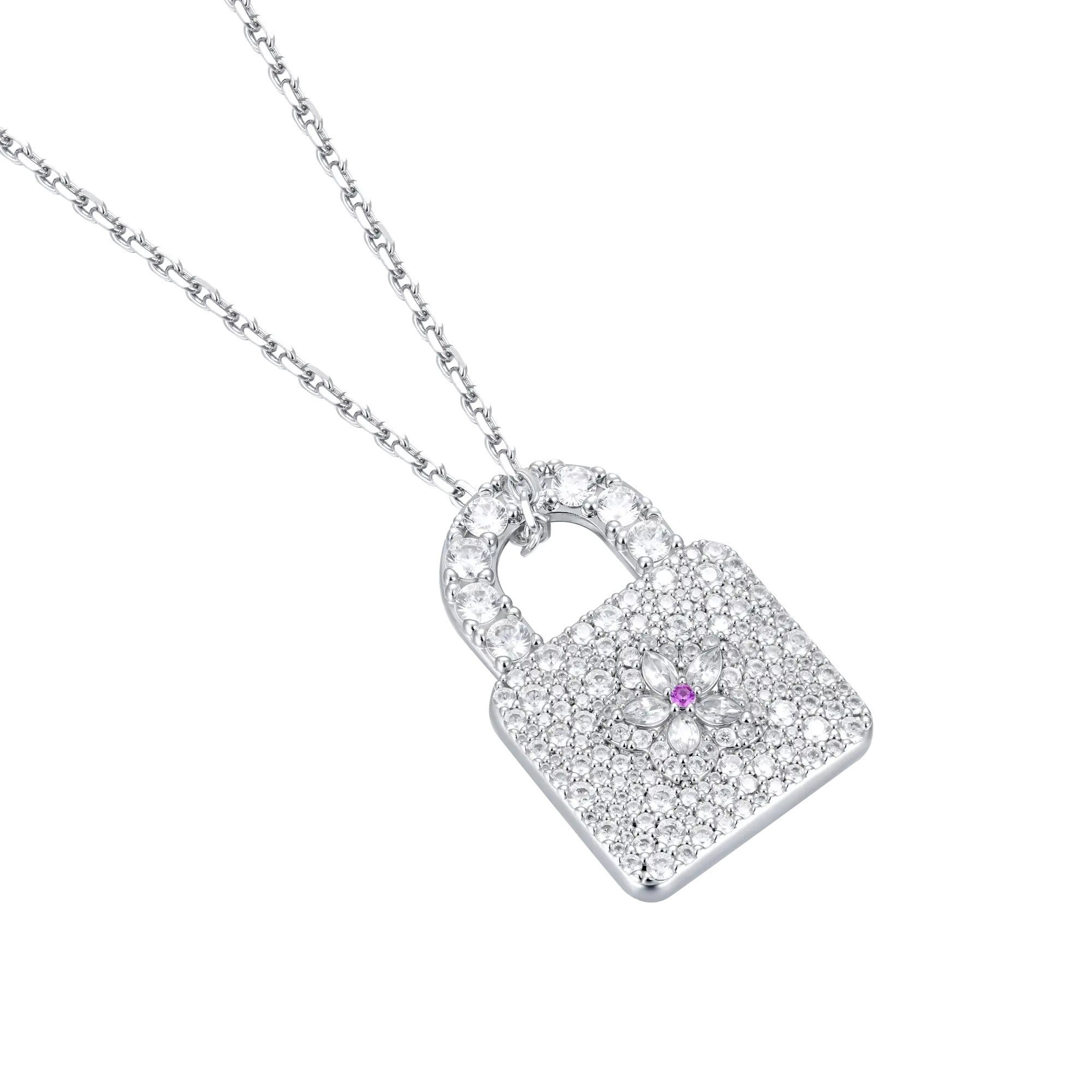 Sparkling Cherry Blossom Lock Pendant