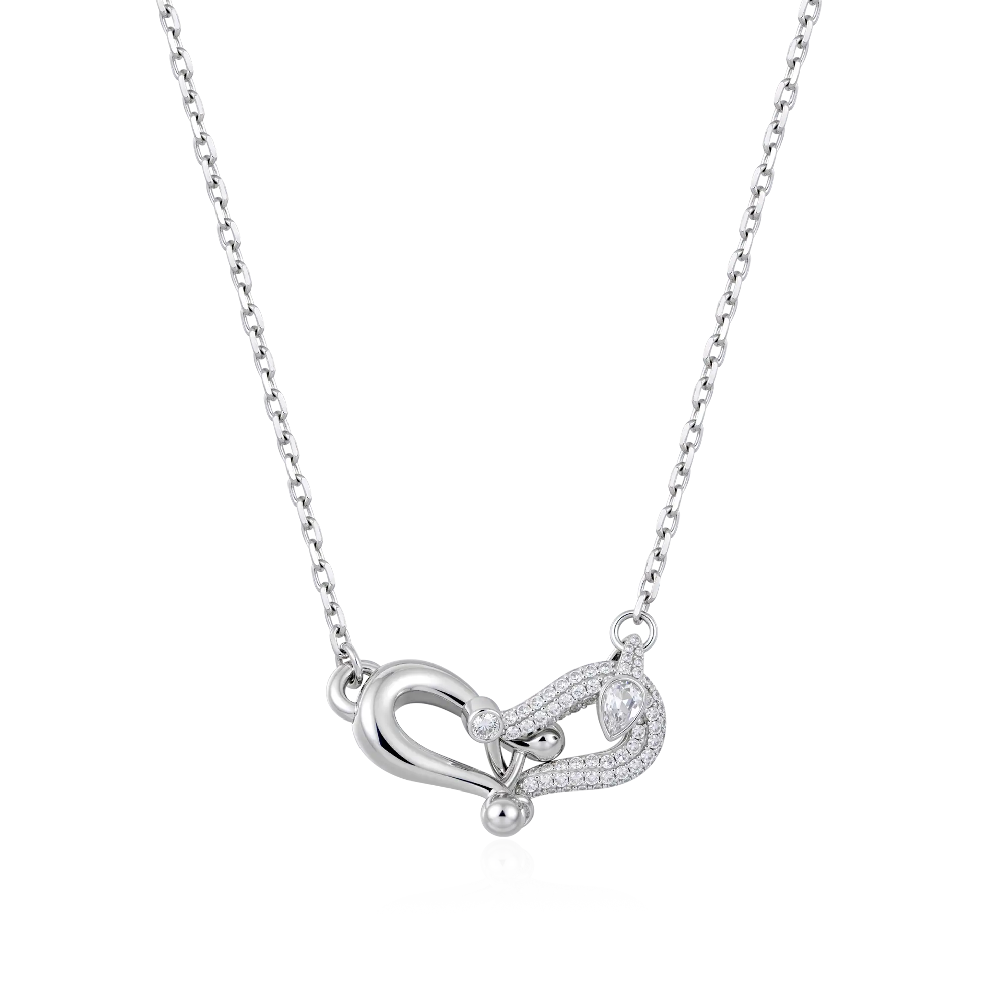 Moissanite Horseshoe Locked Luck Necklace