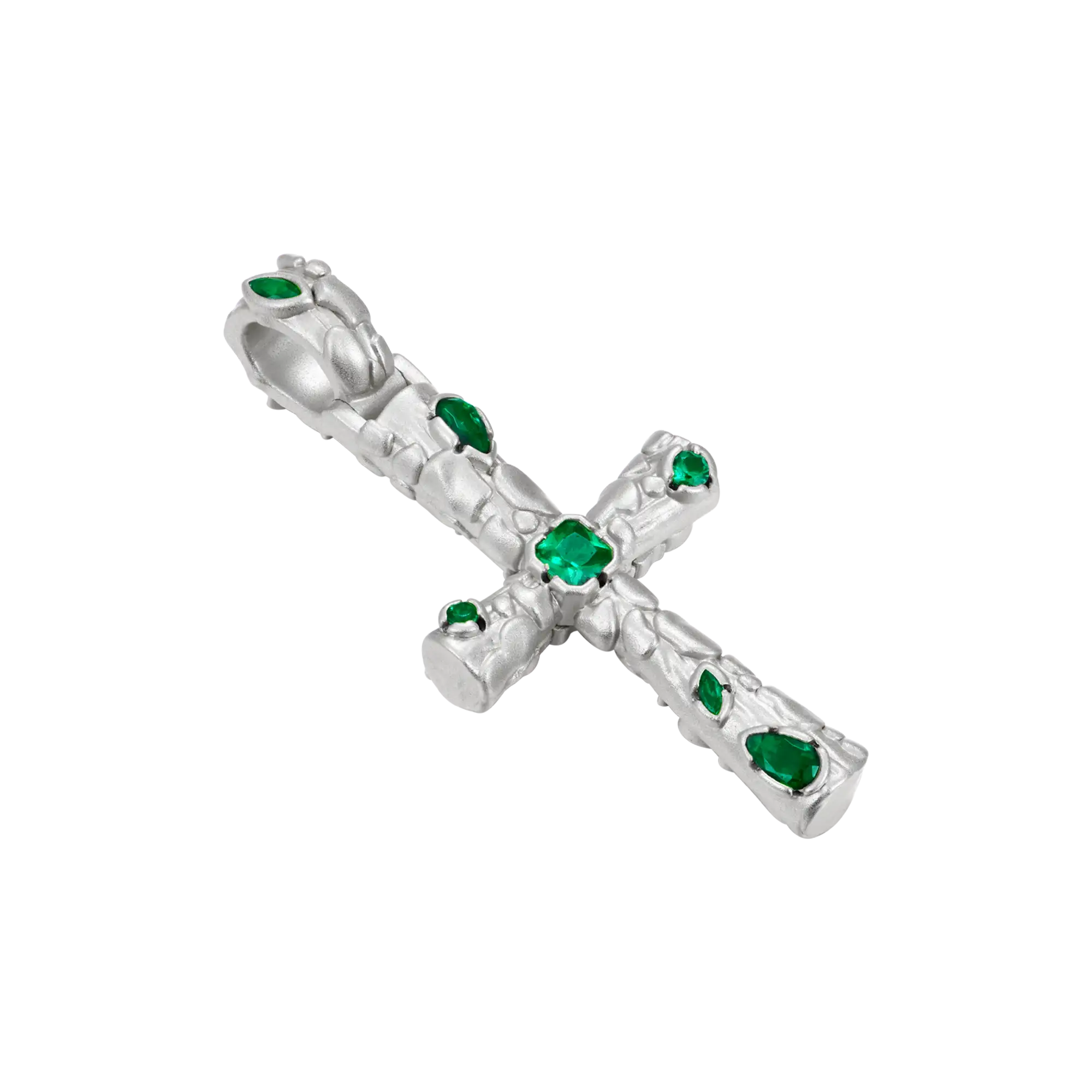Stone-textured Cross Pendant