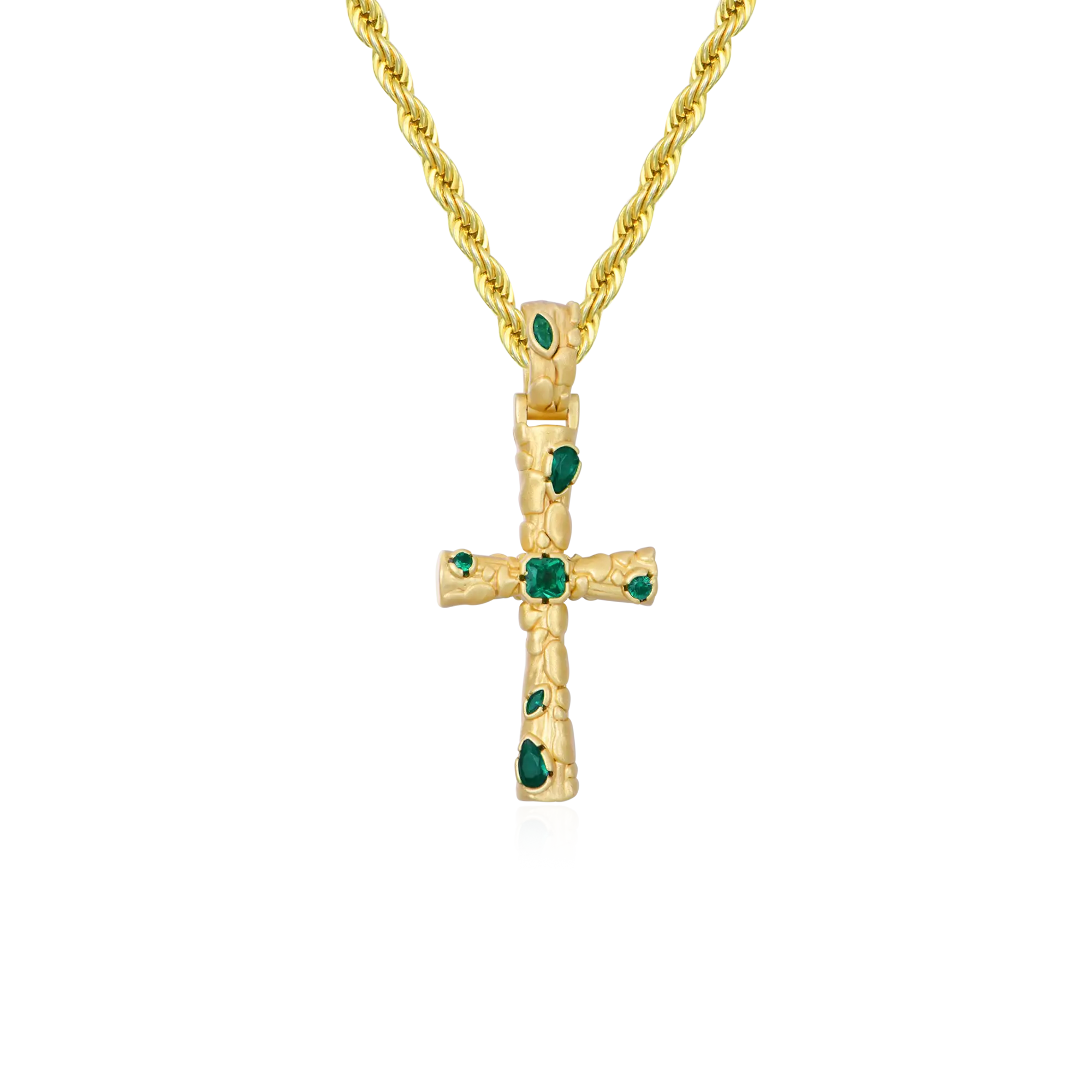 Stone-textured Cross Pendant