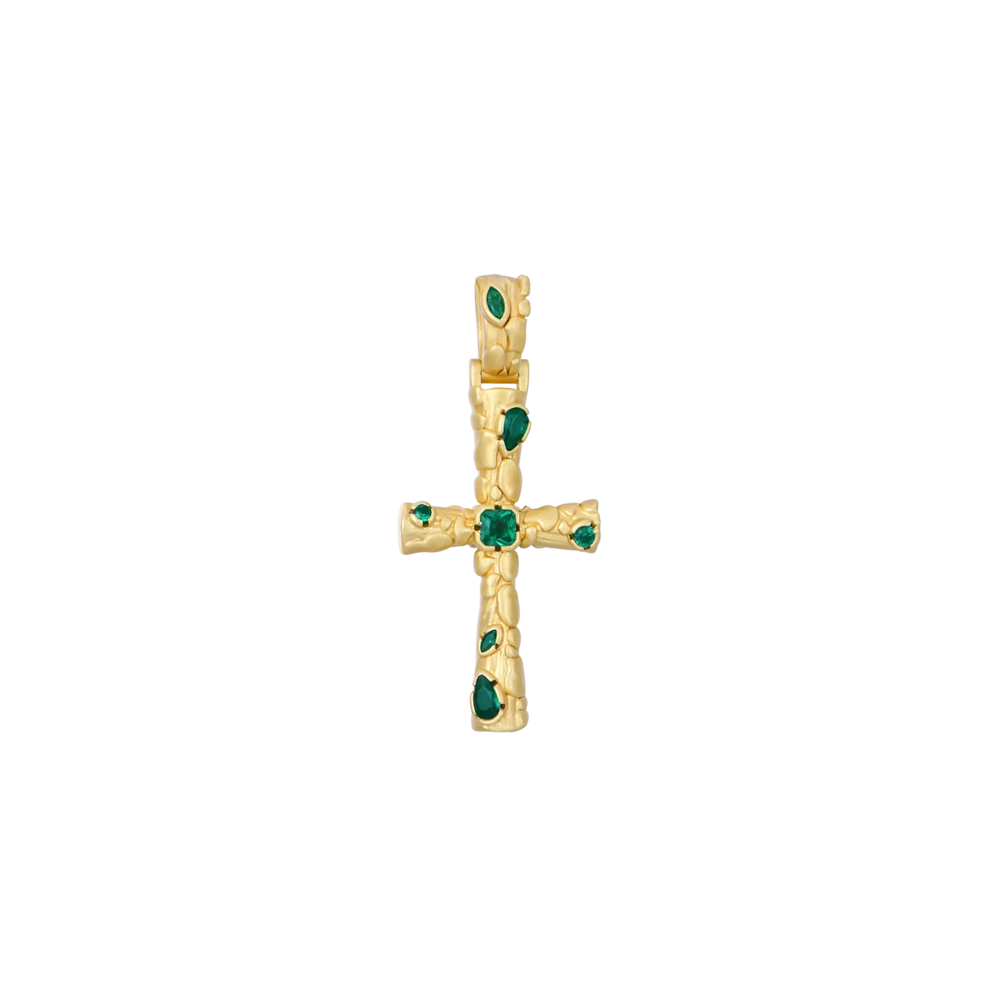 Stone-textured Cross Pendant