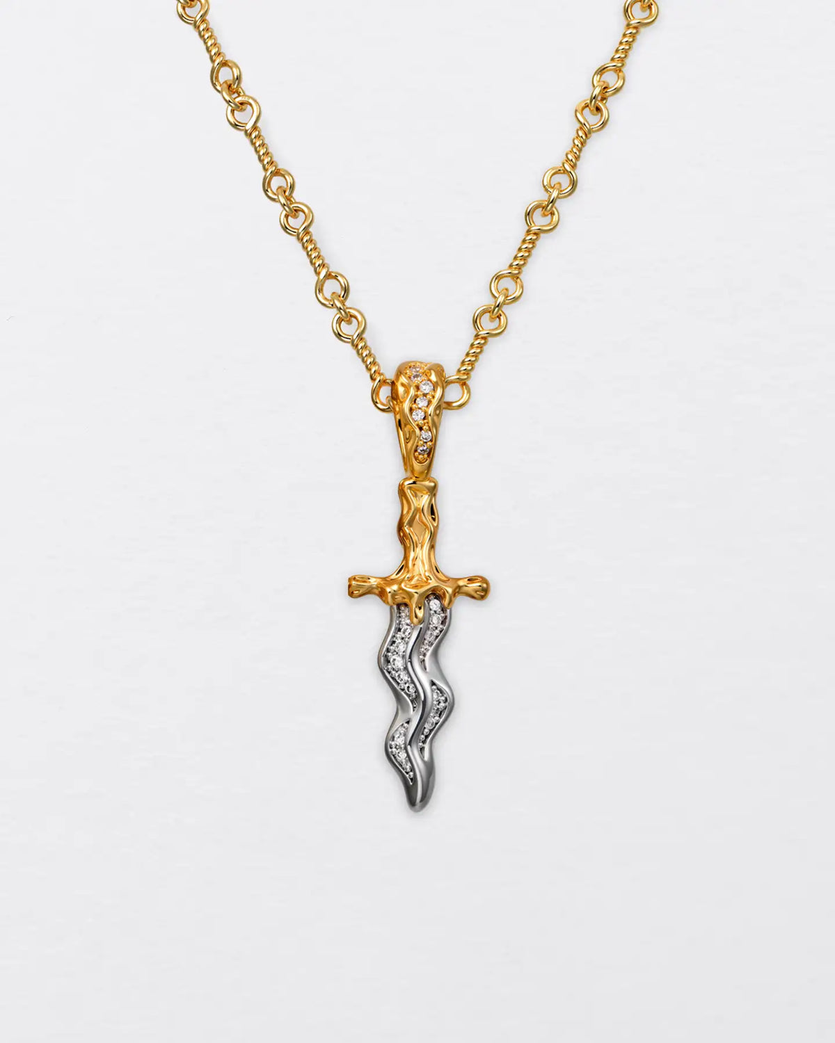 22K Melting Dagger Pendant