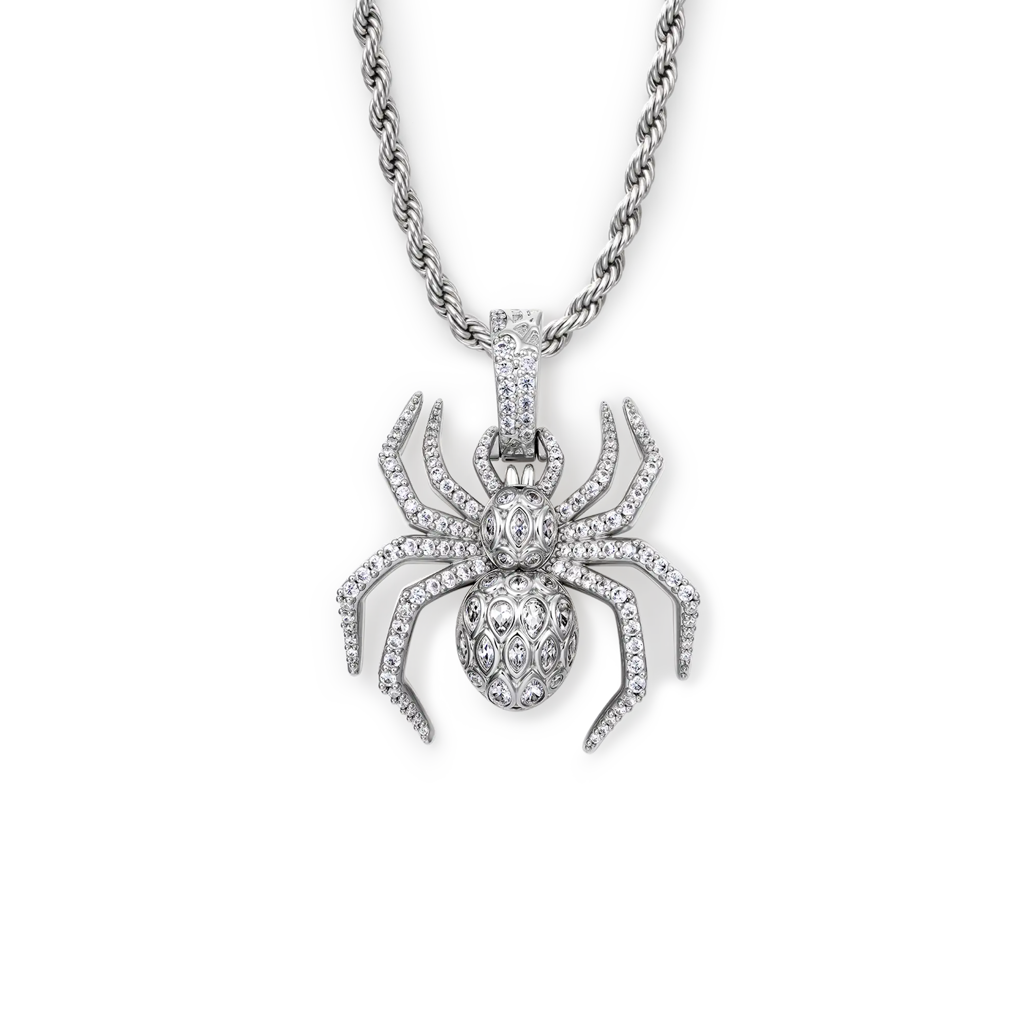 Sparkling 3D Spider Pendant