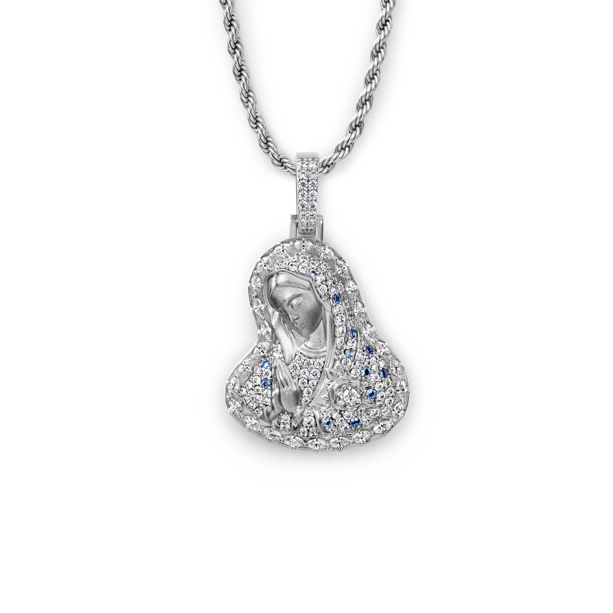Virgin Mary Prayer Halo Pendant
