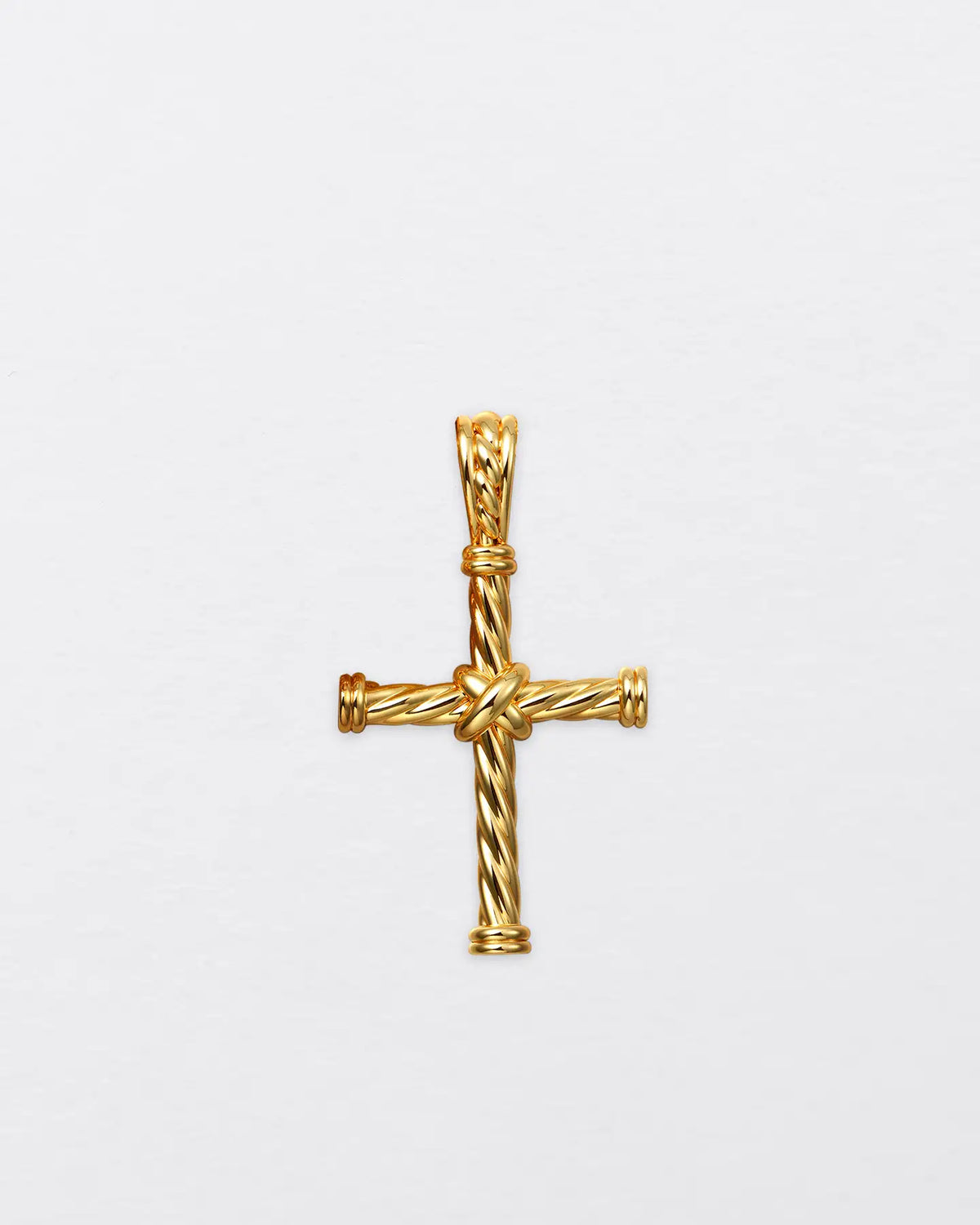 22K Twisted Cross Pendant