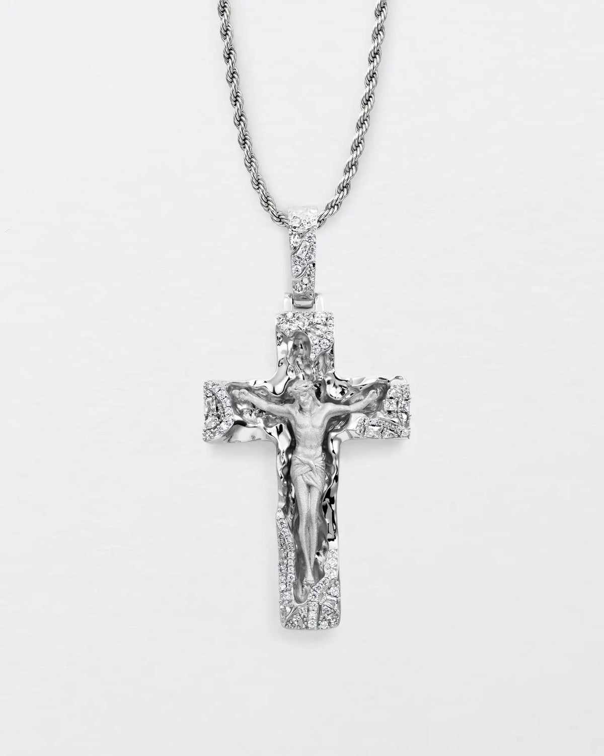 Sculptural Jesus Cross Pendant