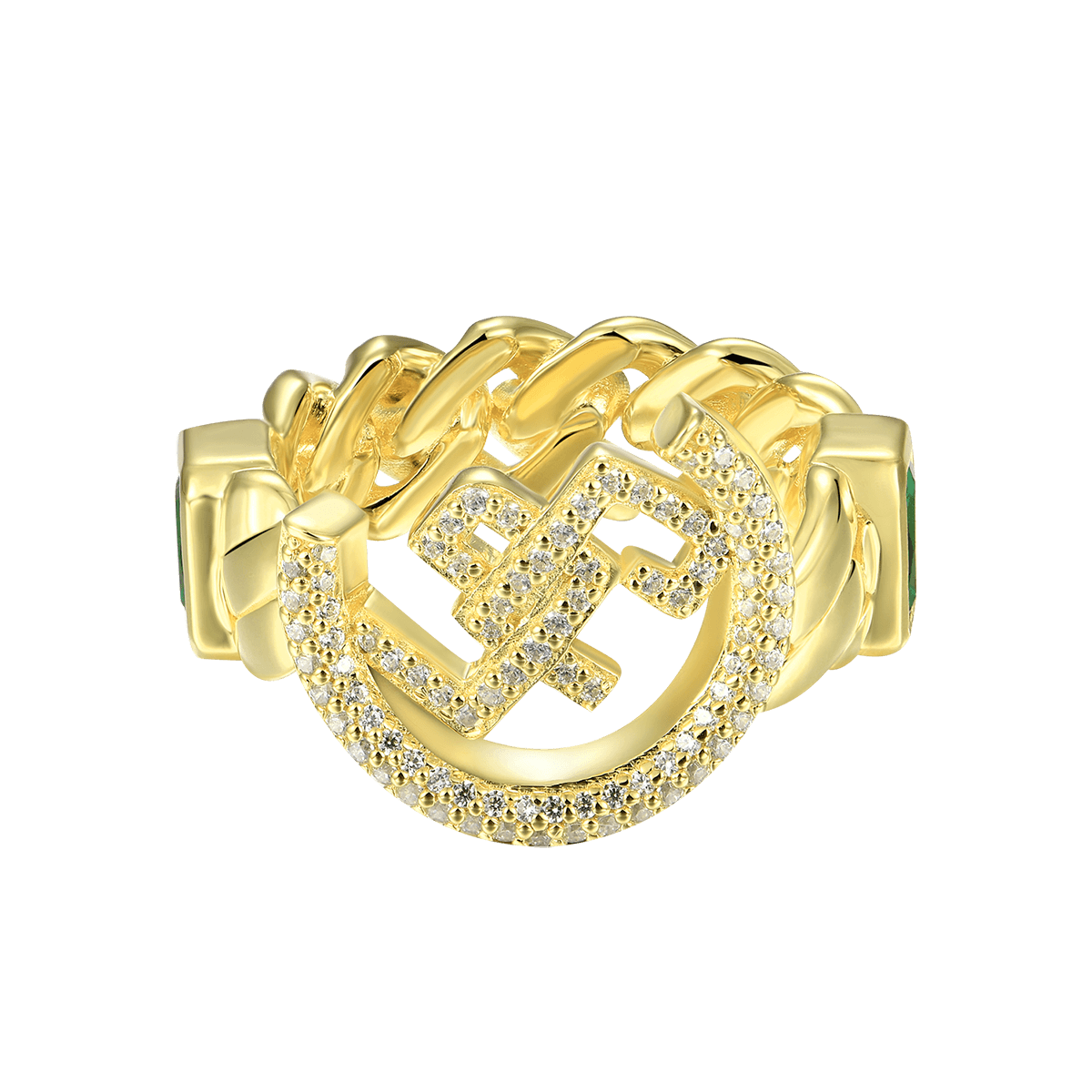 APORRO X GG Emerald Cuban Ring flashsale