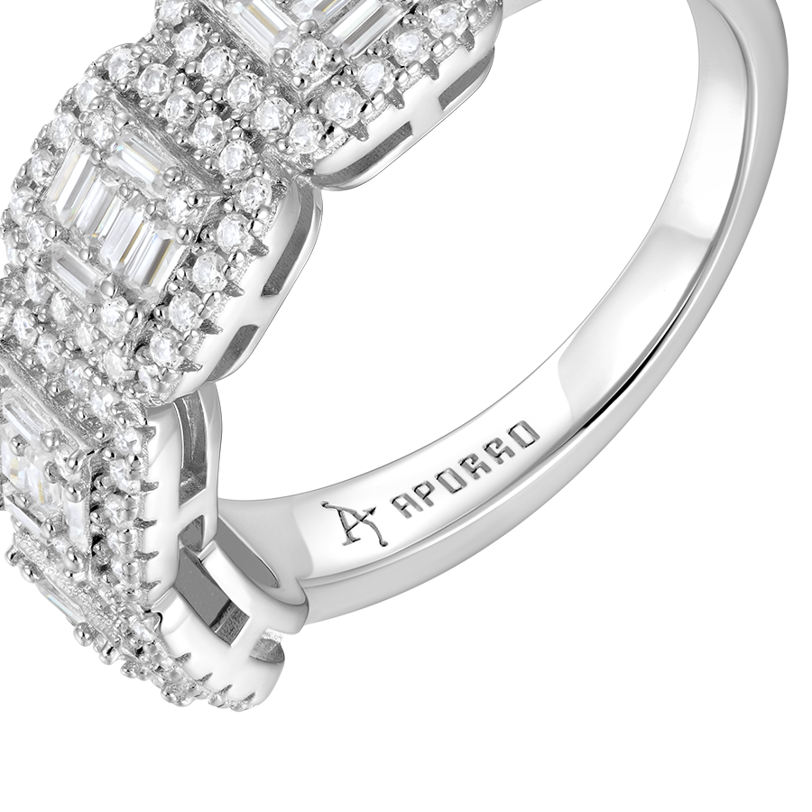 Anillo de tri -halo de moissanite - 7 mm